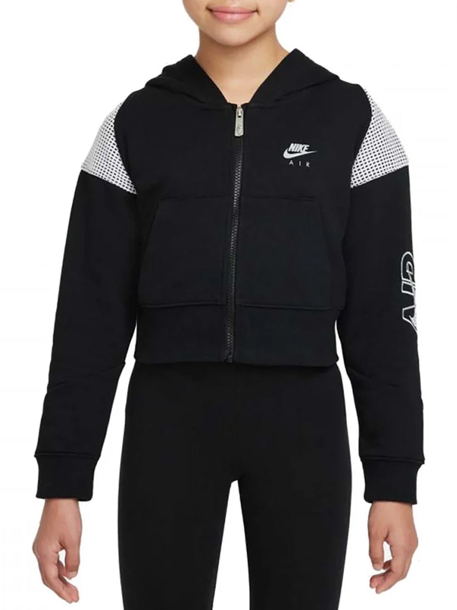 NIKE FELPA FULL ZIP CON CAPPUCCIO AIR NERO