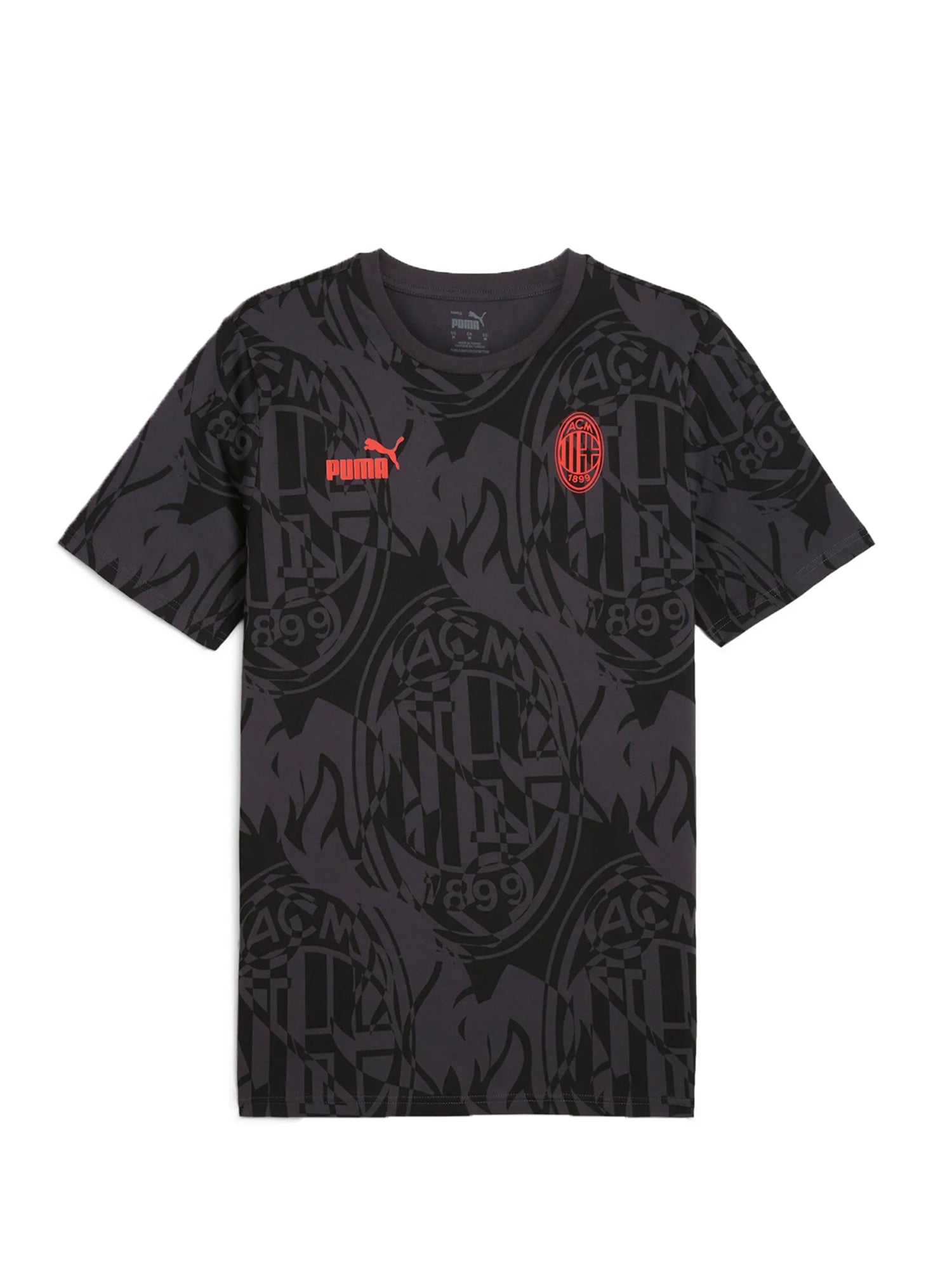 PUMA T-SHIRT A MANICA CORTA AC MILAN CULTURE NERO - ANTRACITE