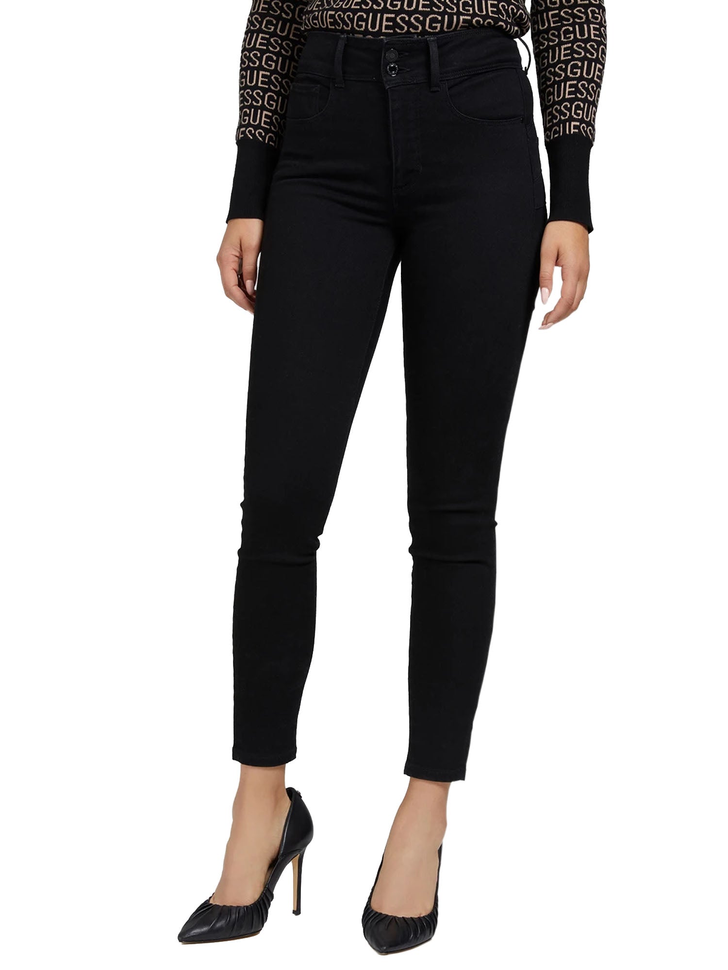 GUESS JEANS SUPER SKINNY IN DENIM NERO