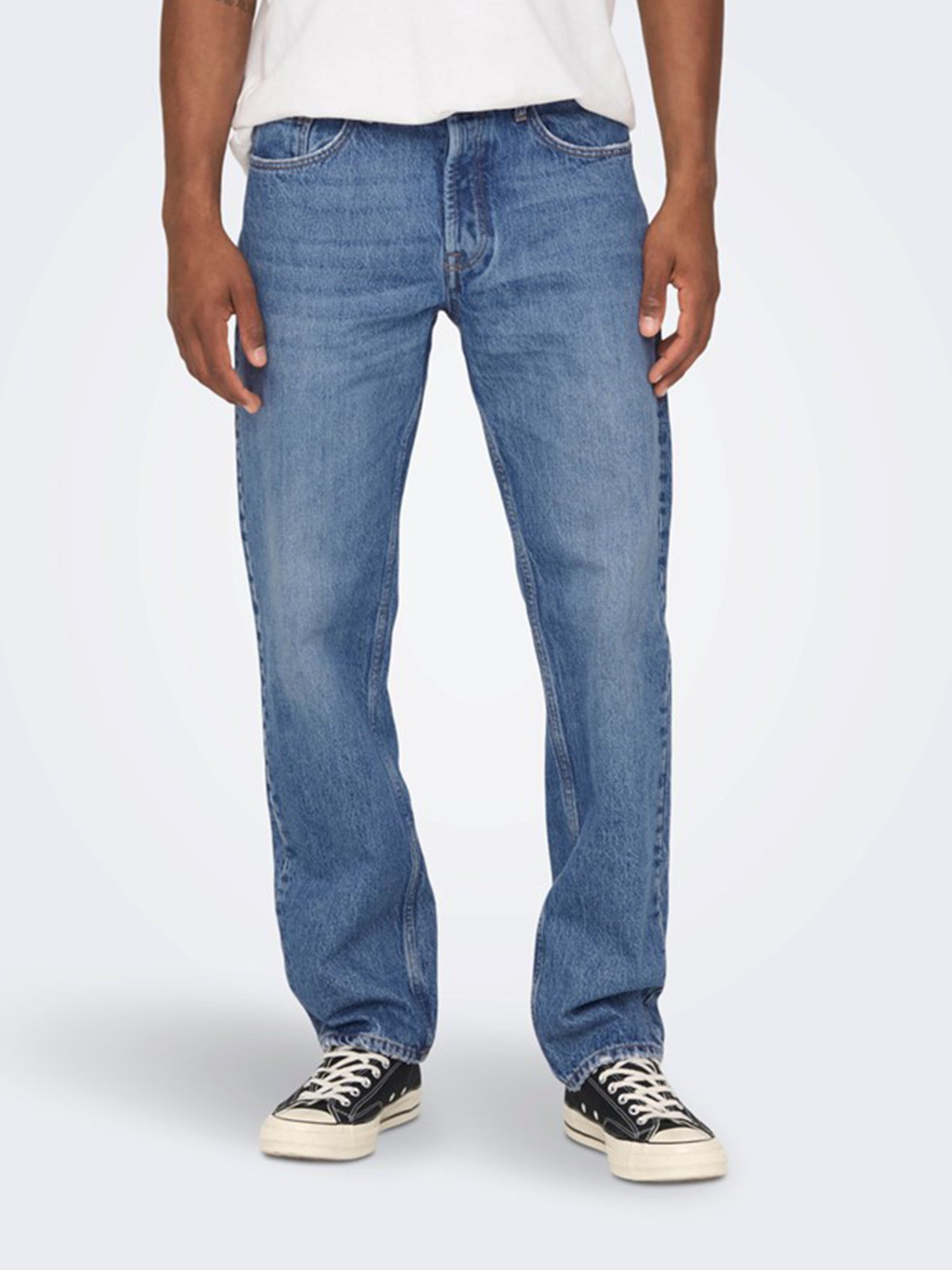 ONLY&SONS JEANS STRAIGHT EDGE IN DENIM BLU