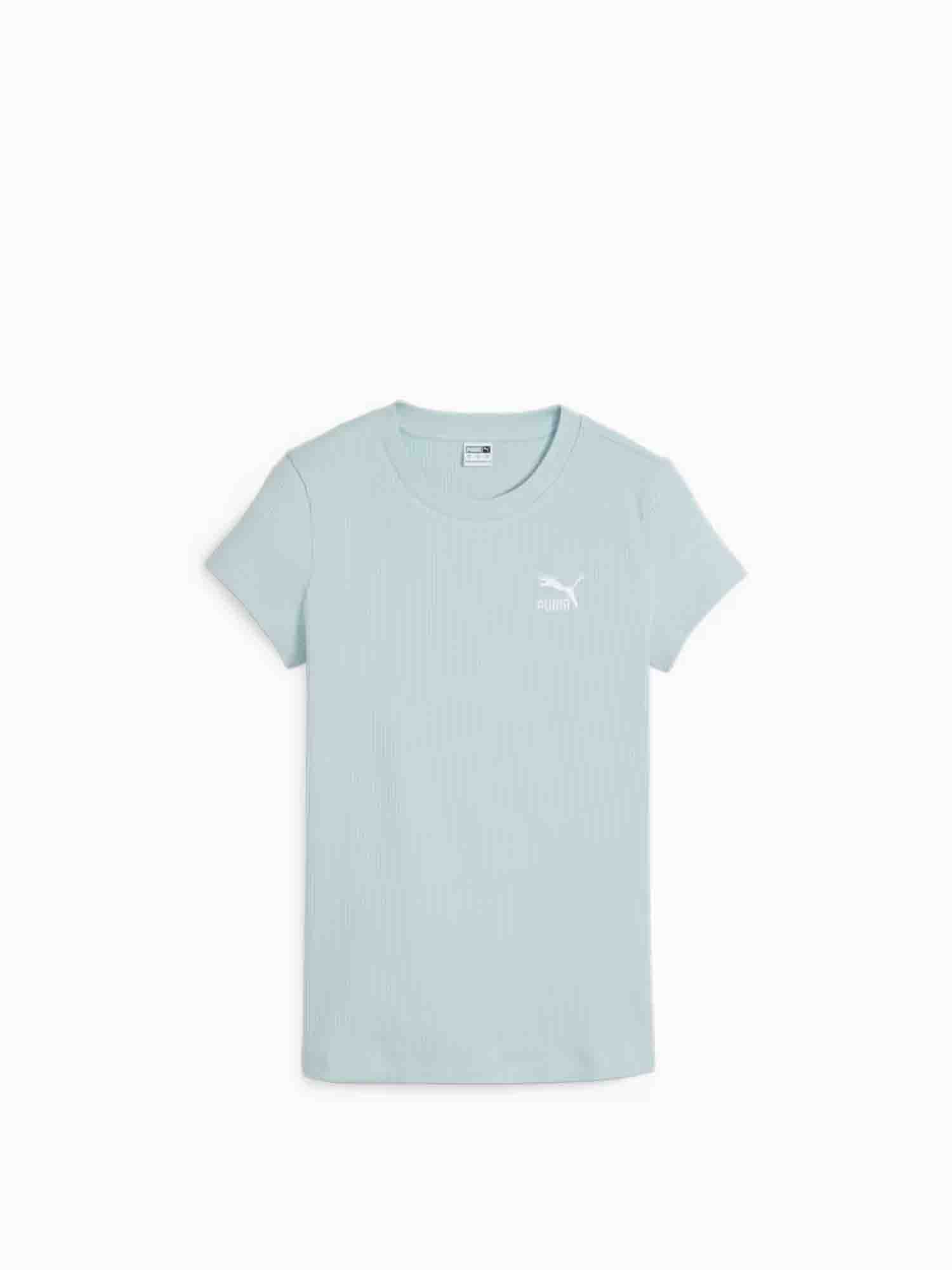 PUMA CLASSIC T-SHIRT A COSTINE DA DONNA AZZURRO