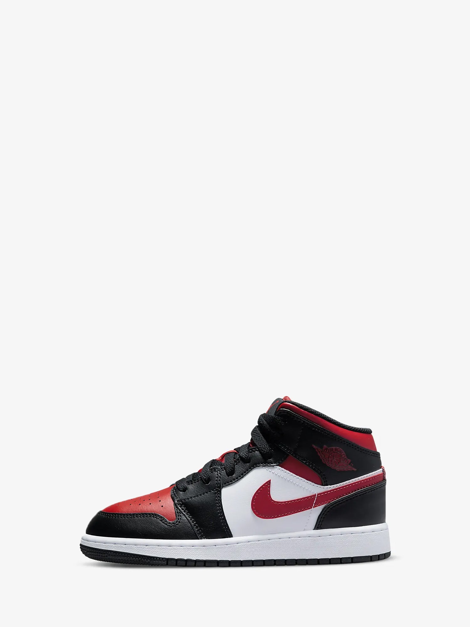 JORDAN SNEAKERS 1 MID GS NERO - BIANCO - ROSSO