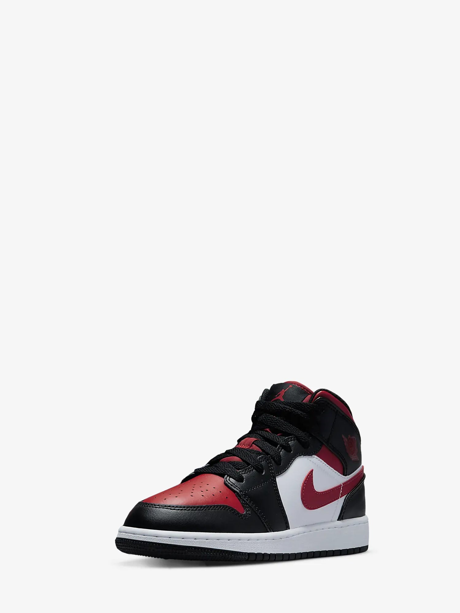 JORDAN SNEAKERS 1 MID GS NERO - BIANCO - ROSSO