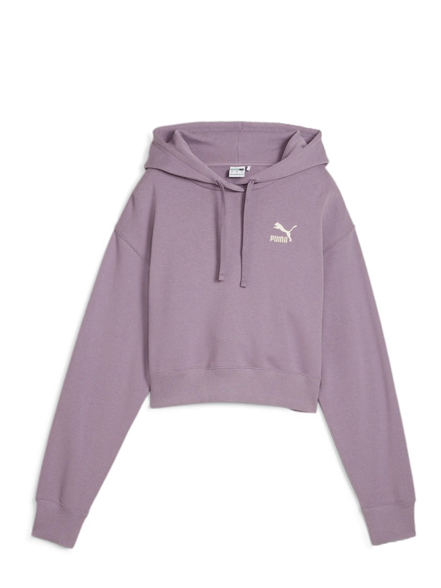 PUMA FELPA CON CAPPUCCIO CROPPED BETTER CLASSICS VIOLA