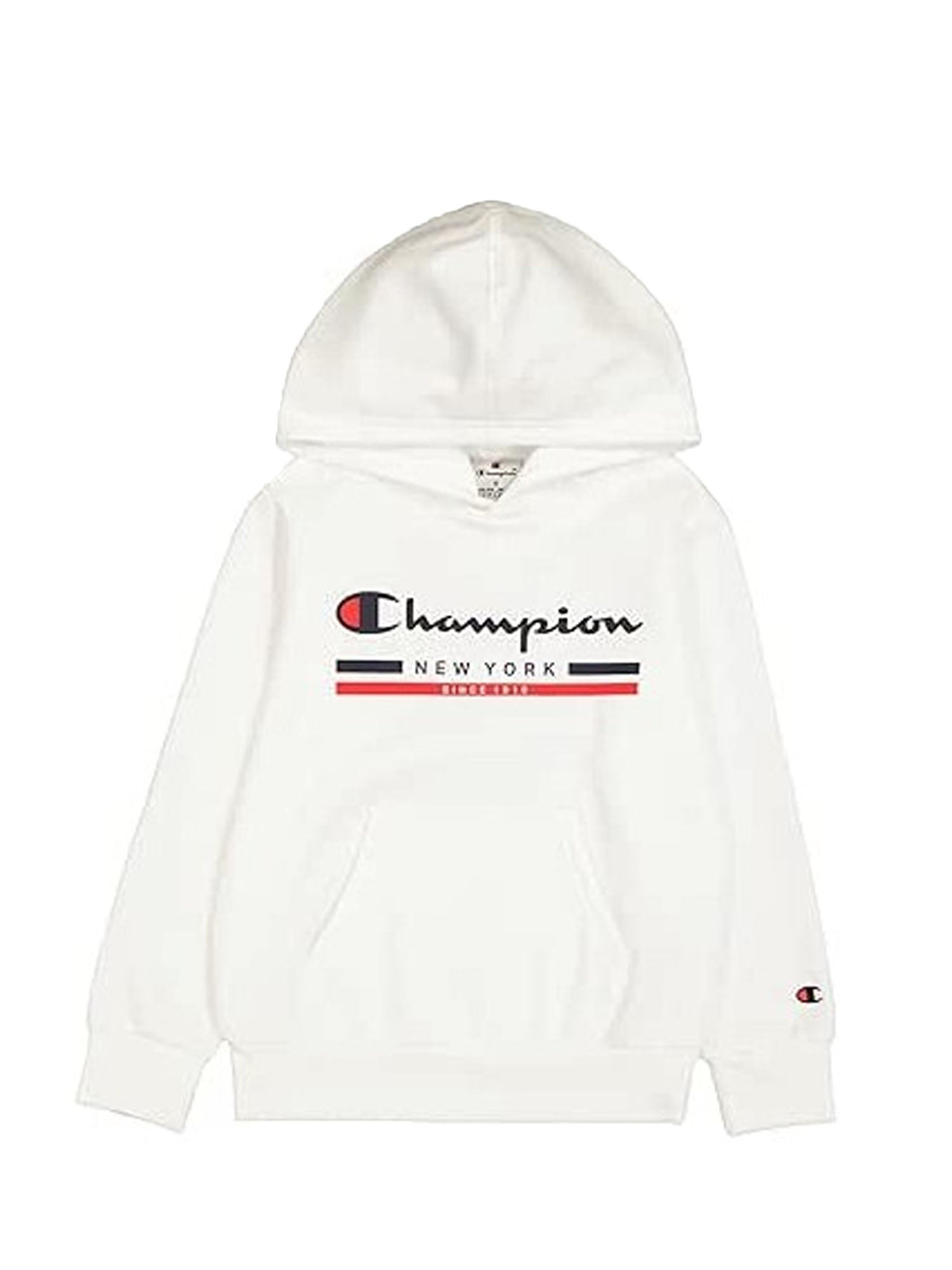 CHAMPION FELPA CON CAPPUCCIO BIANCO