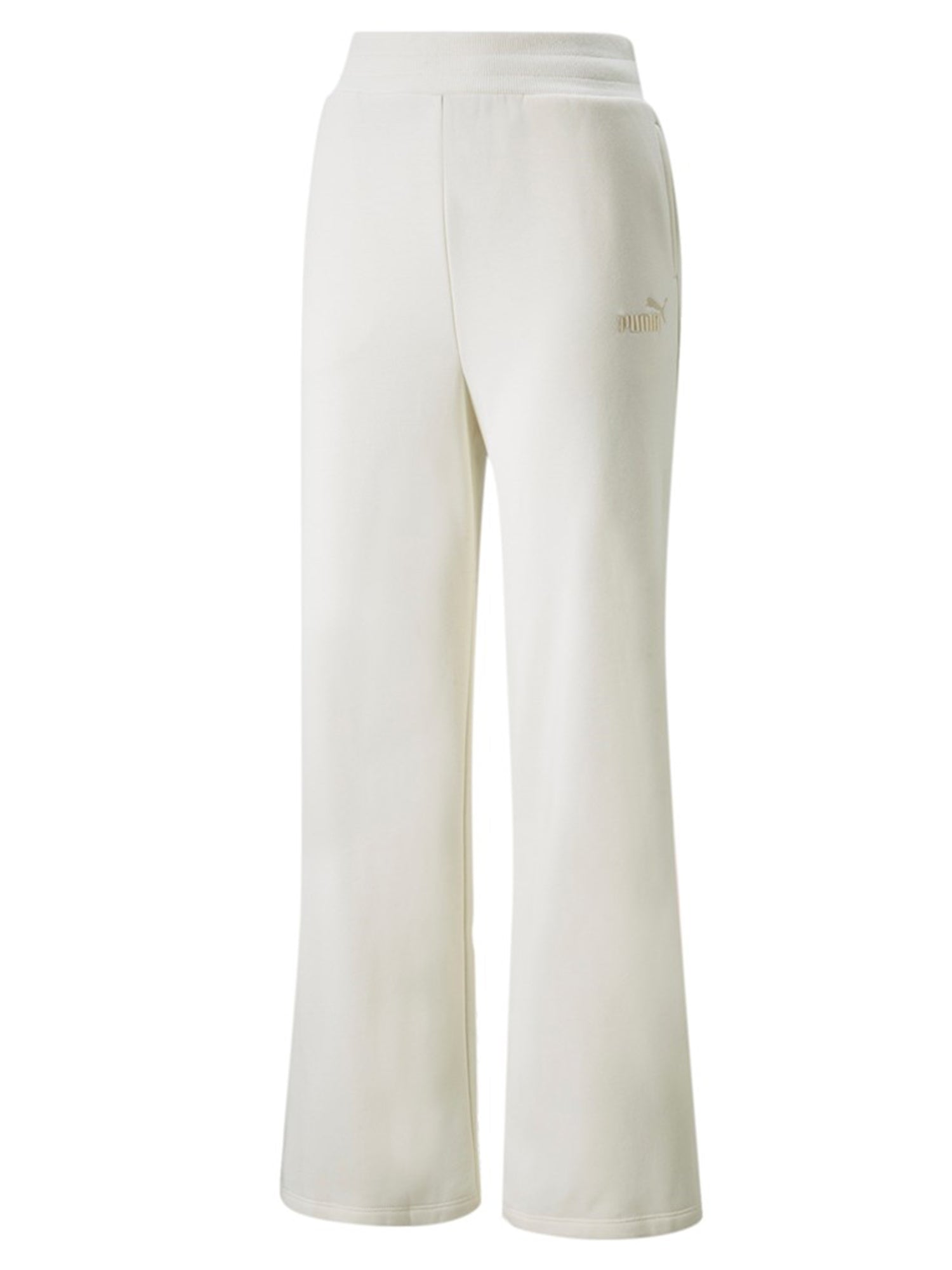 PUMA PANTALONI SPORTIVI ESS+ EMBROIDERY WIDE BEIGE