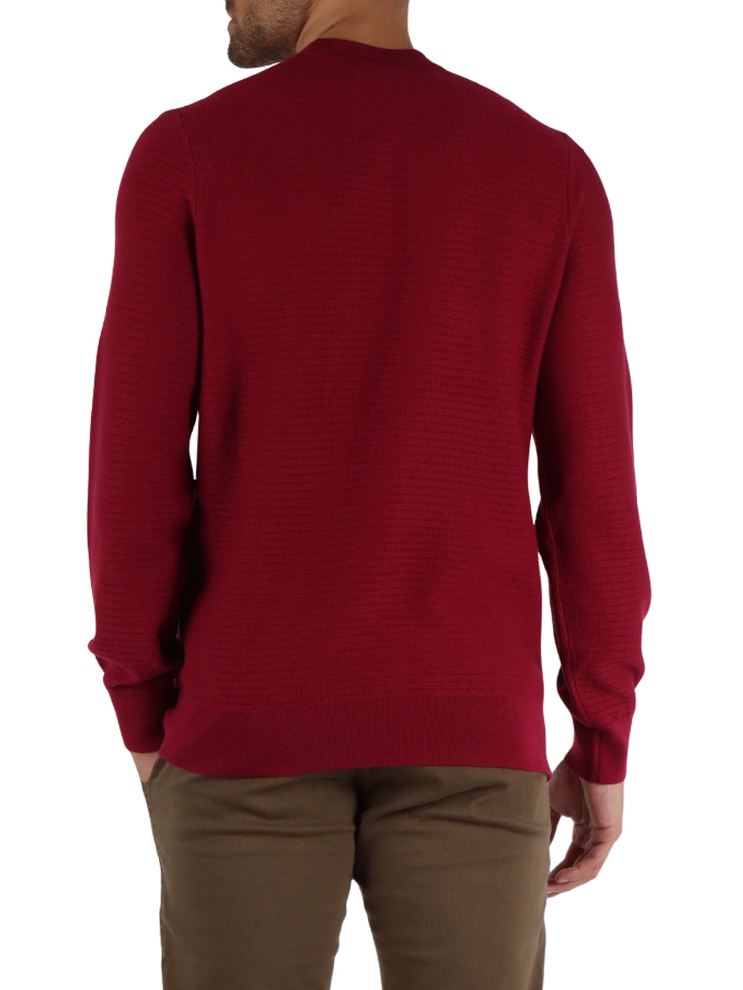 HUGO BOSS MAGLIONE IN COTONE E CASHMERE ROSSO