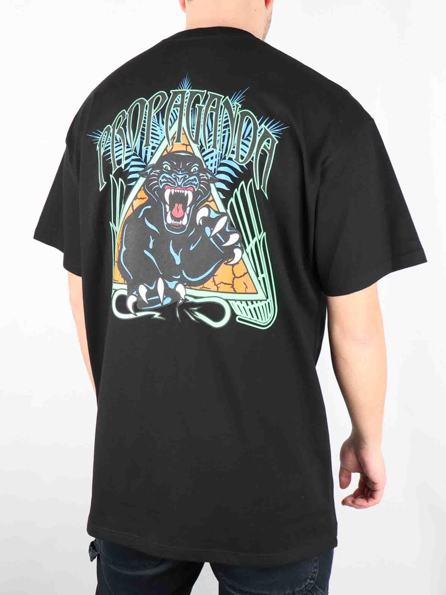 PROPAGANDA T-SHIRT TRIANGLE PANTHER NERO