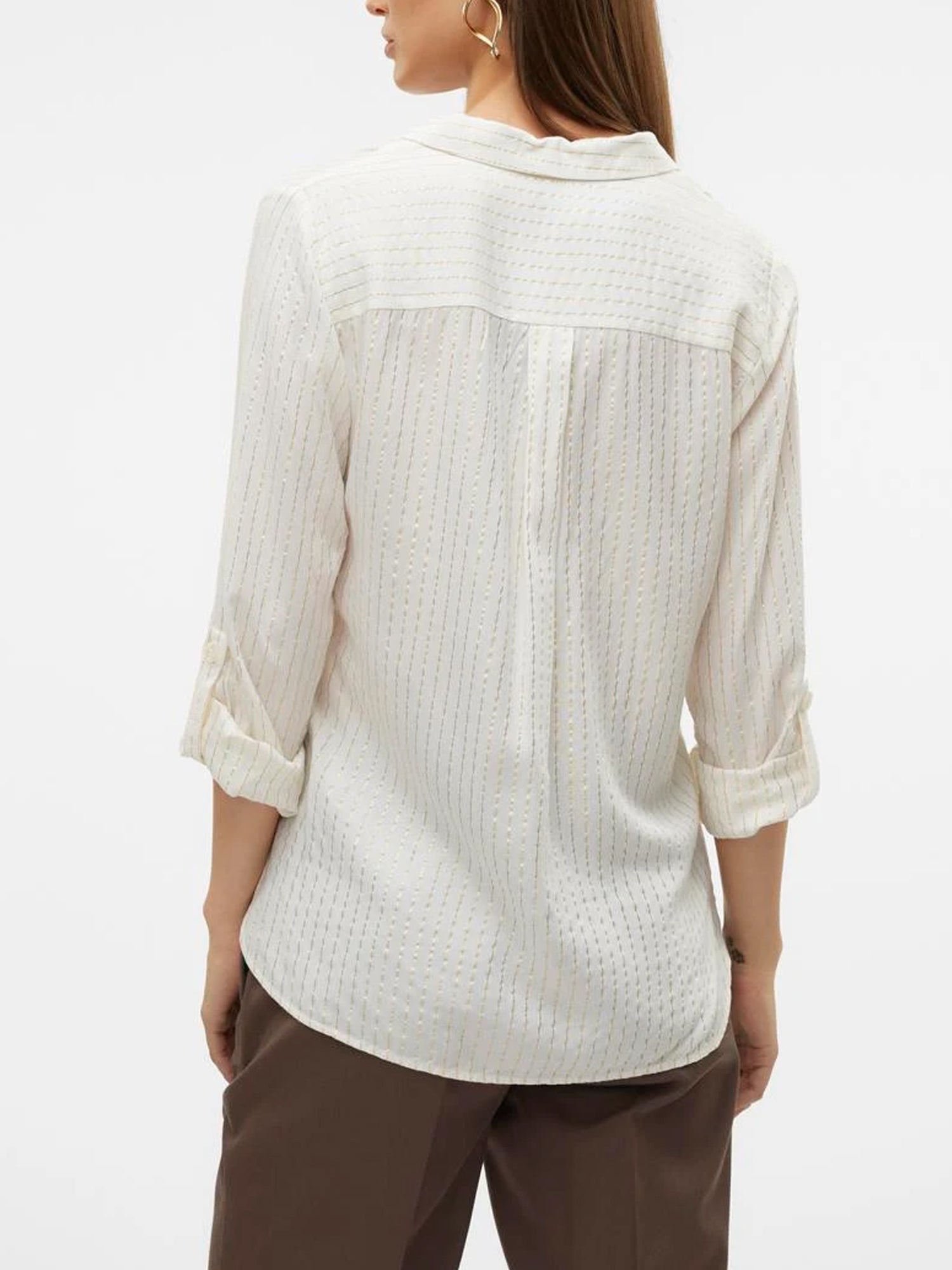 VERO MODA BUMPY CAMICIA LUREX SNOW WHITE