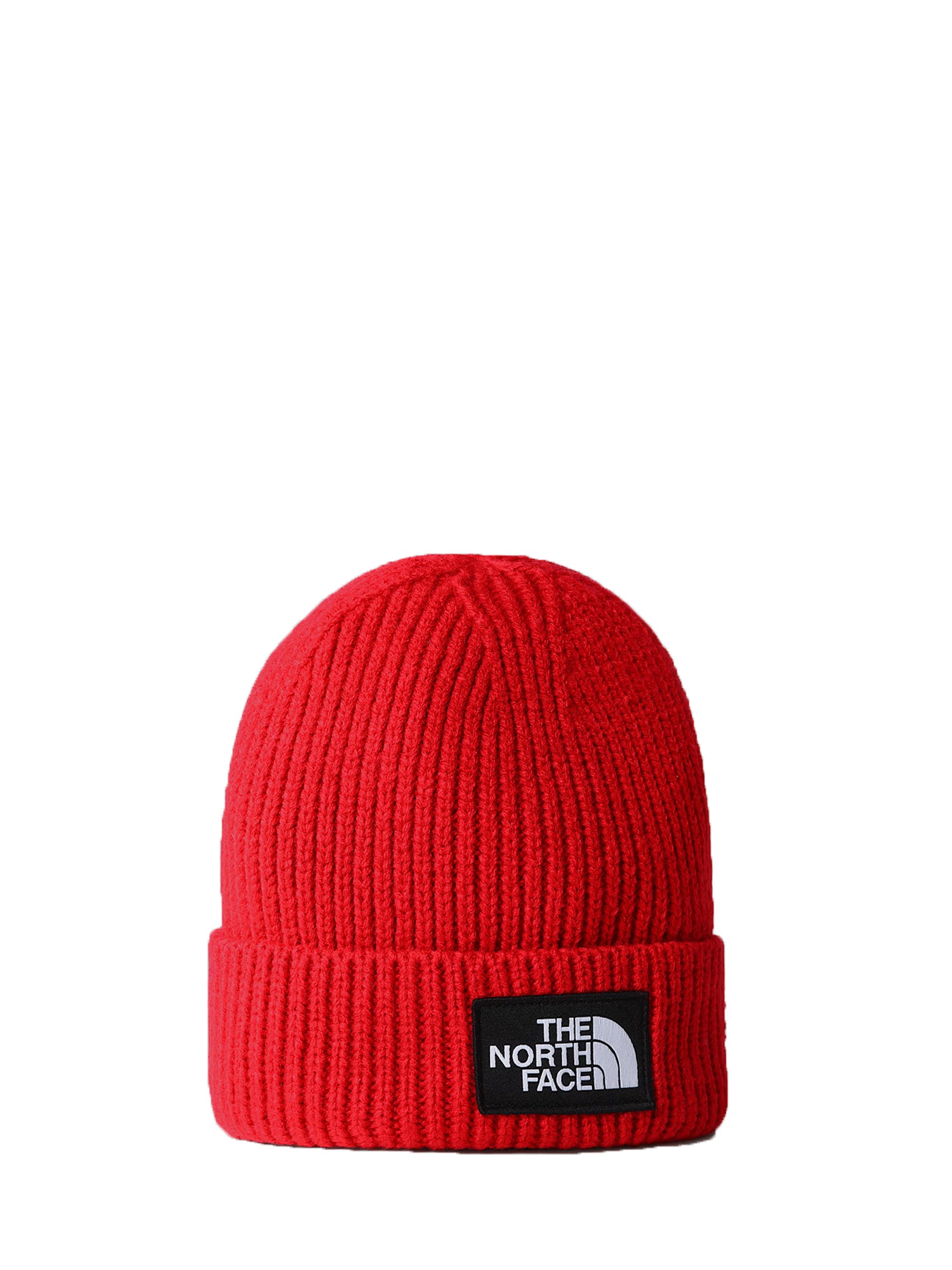 THE NORTH FACE CAPPELLO CON RISVOLTO E LOGO BOX ROSSO