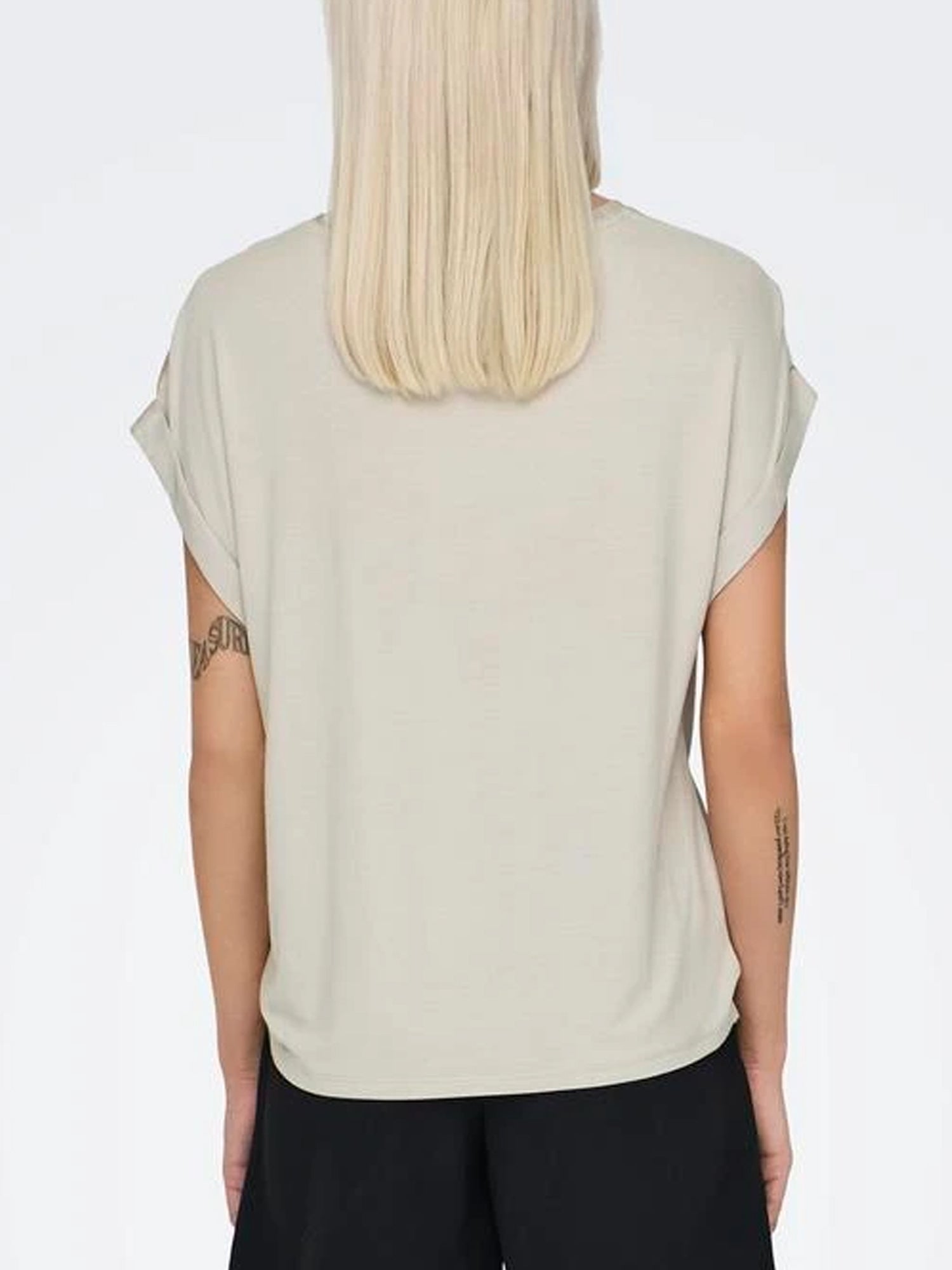 ONLY T-SHIRT LIEKE IN SATIN GRIGIO