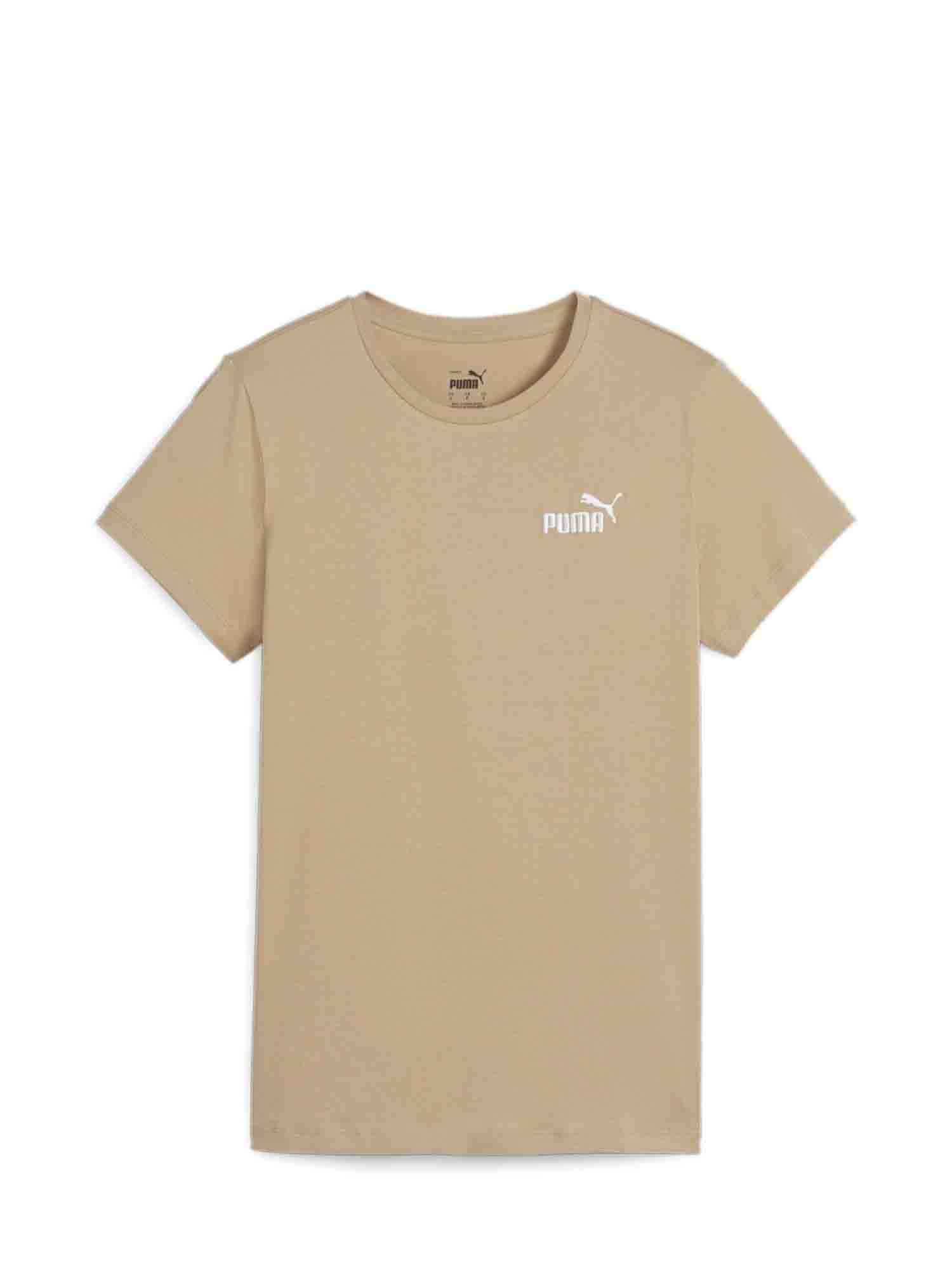 PUMA T-SHIRT ESSENTIALS EMBROIDERY BEIGE