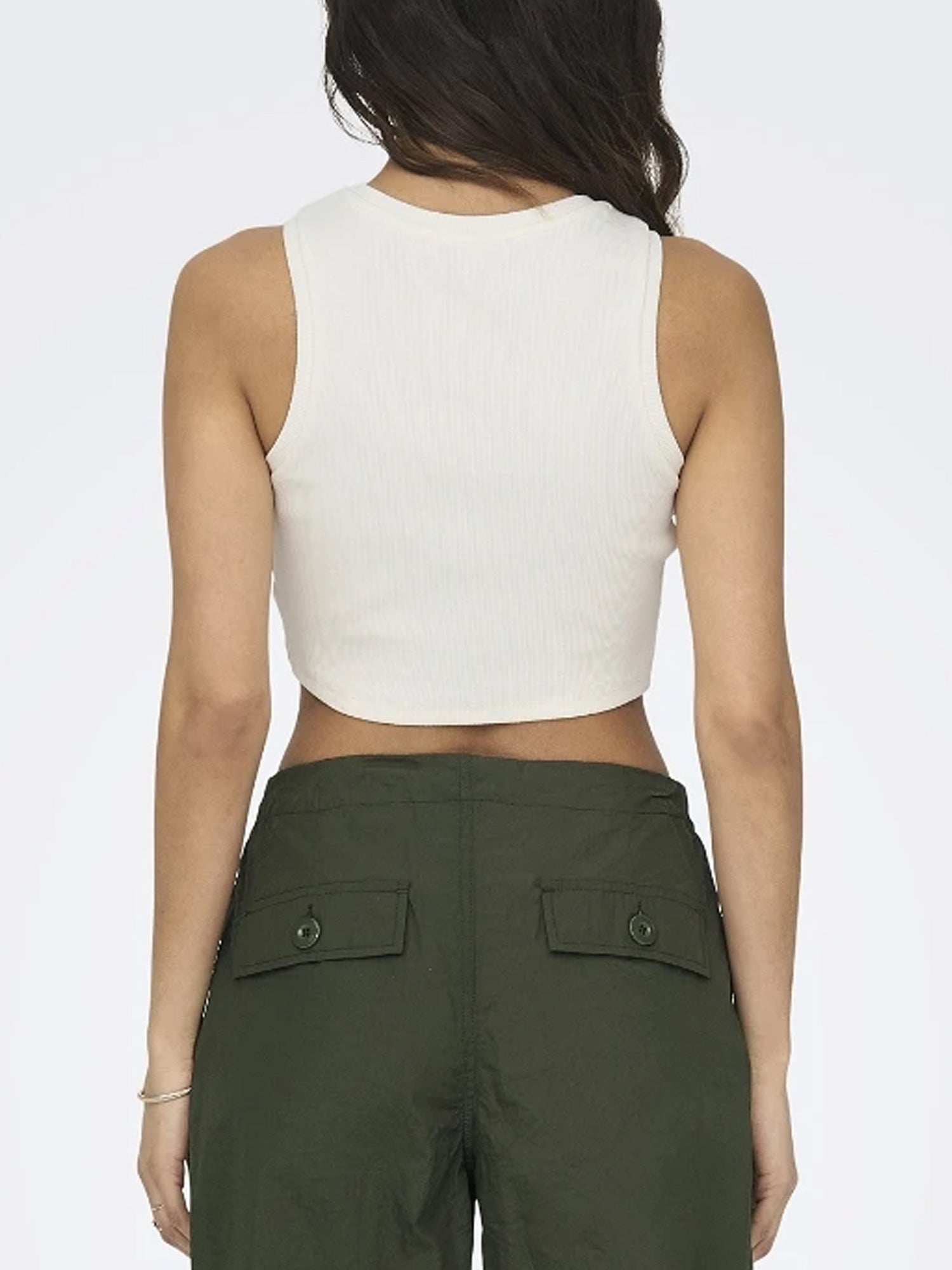 ONLY TOP VILMA CROPPED BIANCO