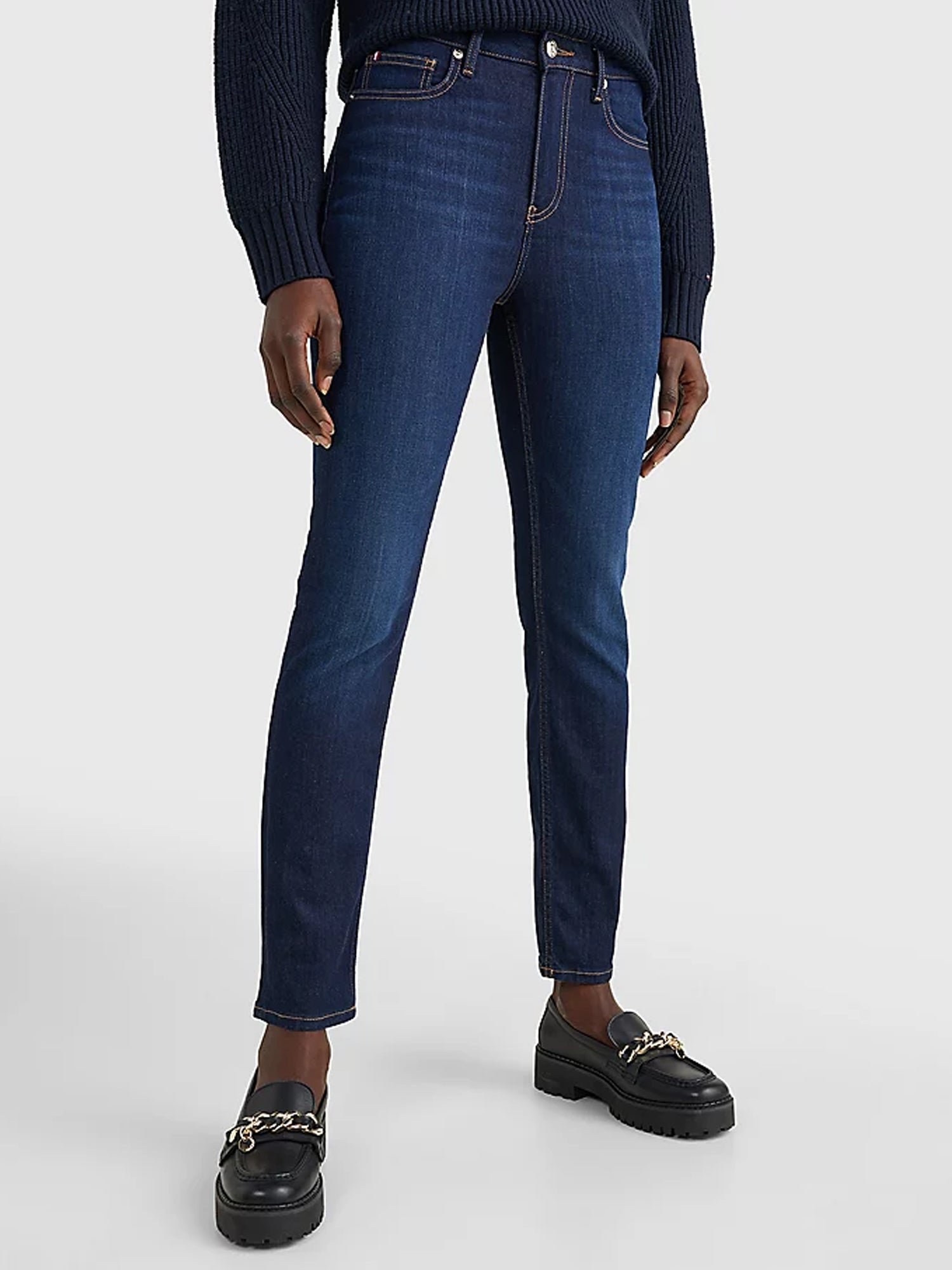 TOMMY HILFIGER JEANS SLIM A VITA ALTA IN DENIM BLU