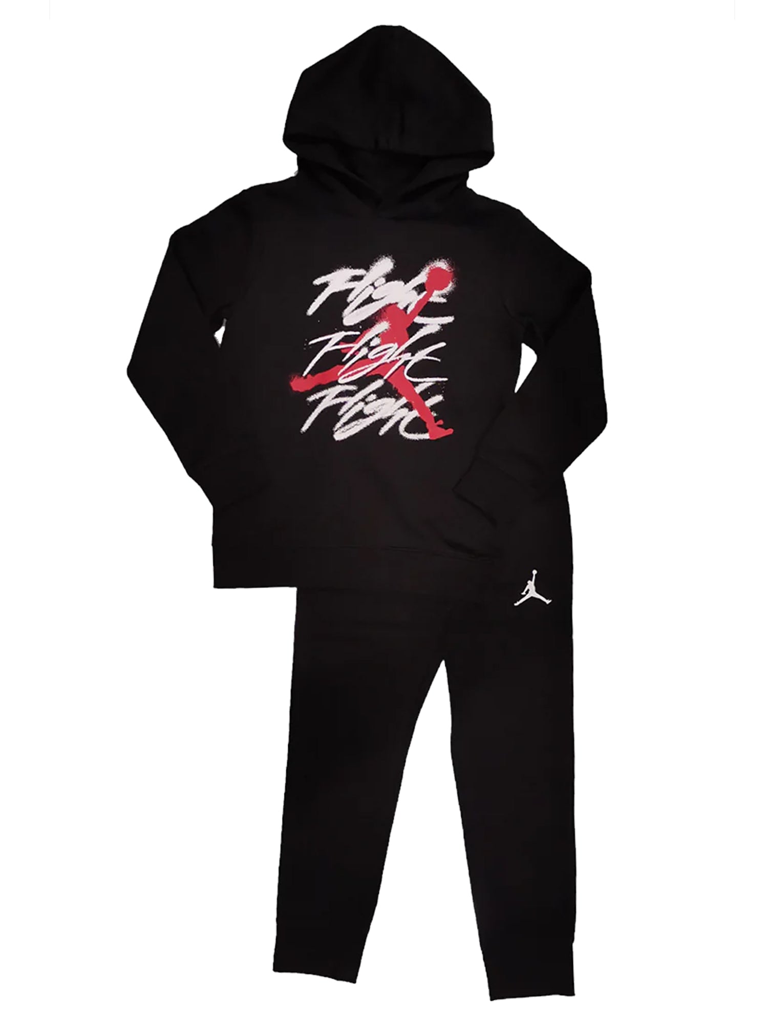 JORDAN COMPLETO FELPA + PANTALONI JM FLIGHT SPRAY PO HOODIE NERO