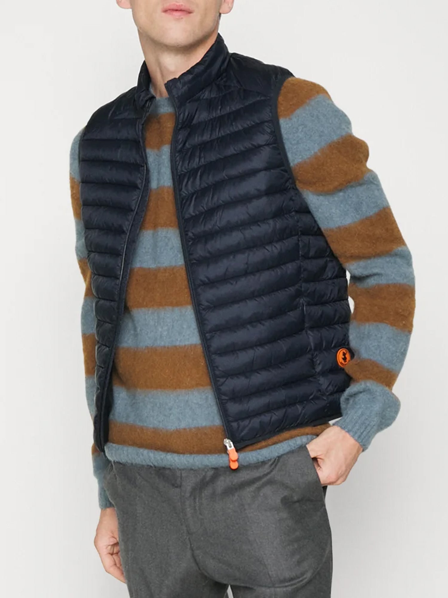 SAVE THE DUCK GILET ADAMUS BLU-NERO