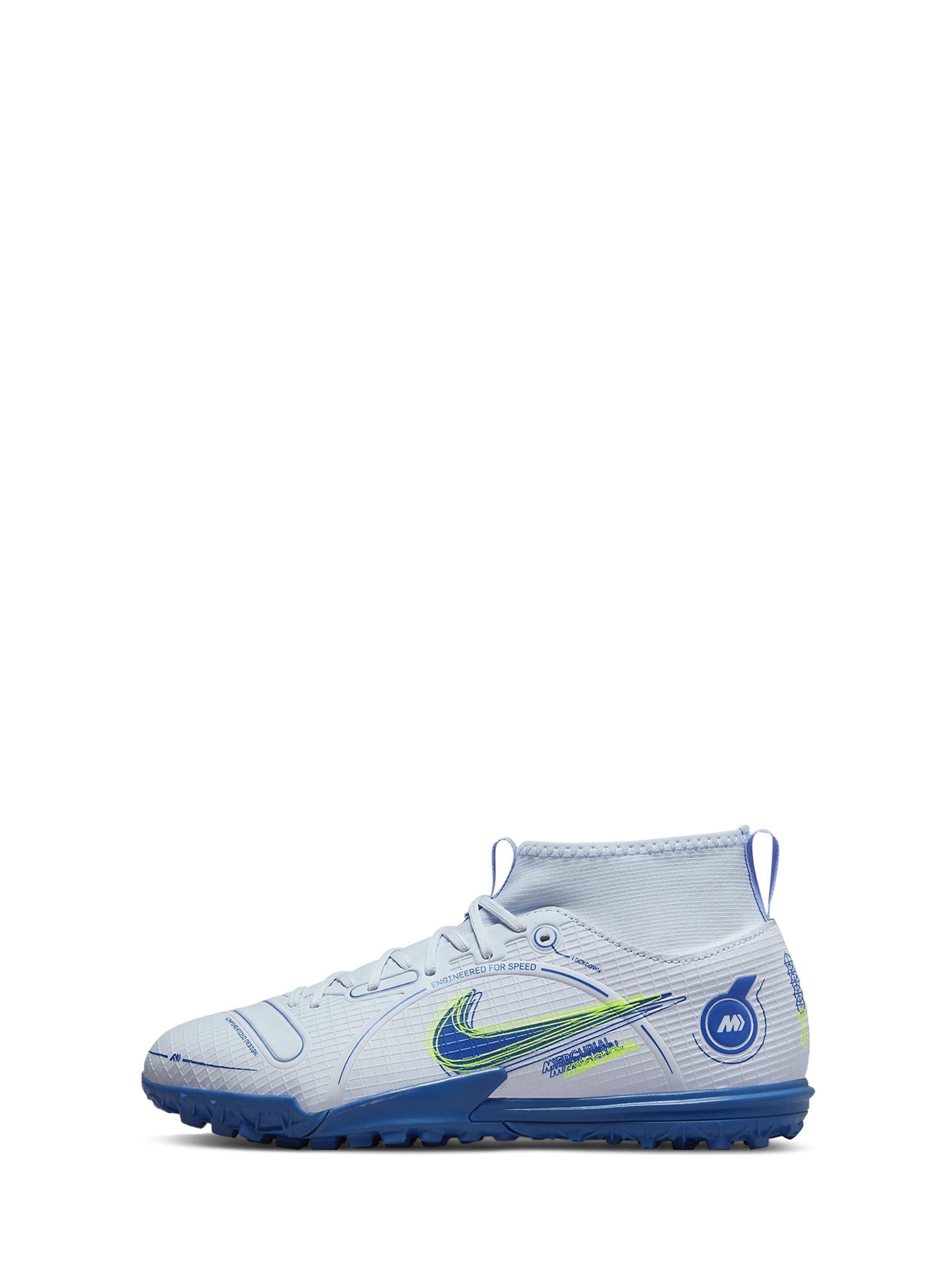 NIKE SCARPE CALCETTO MERCURIAL SUPERFLY 8 CLUB TF JR GRIGO - BLU