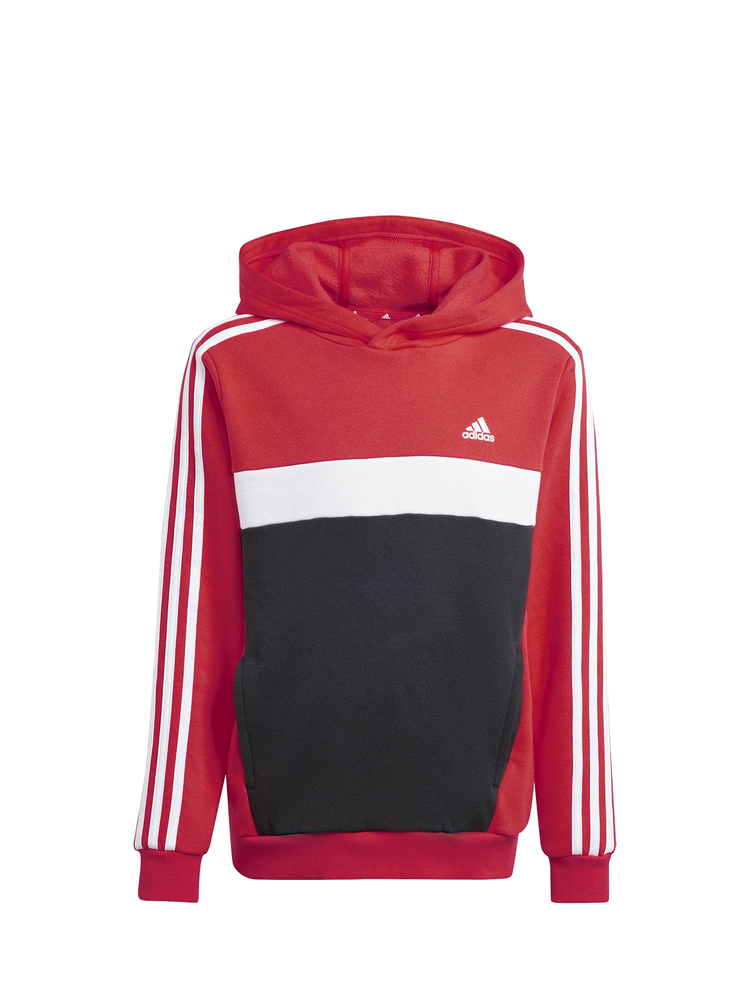 ADIDAS TIBERIO 3 STRISCE FELPA JUNIOR COLORBLOCK NERO-ROSSO