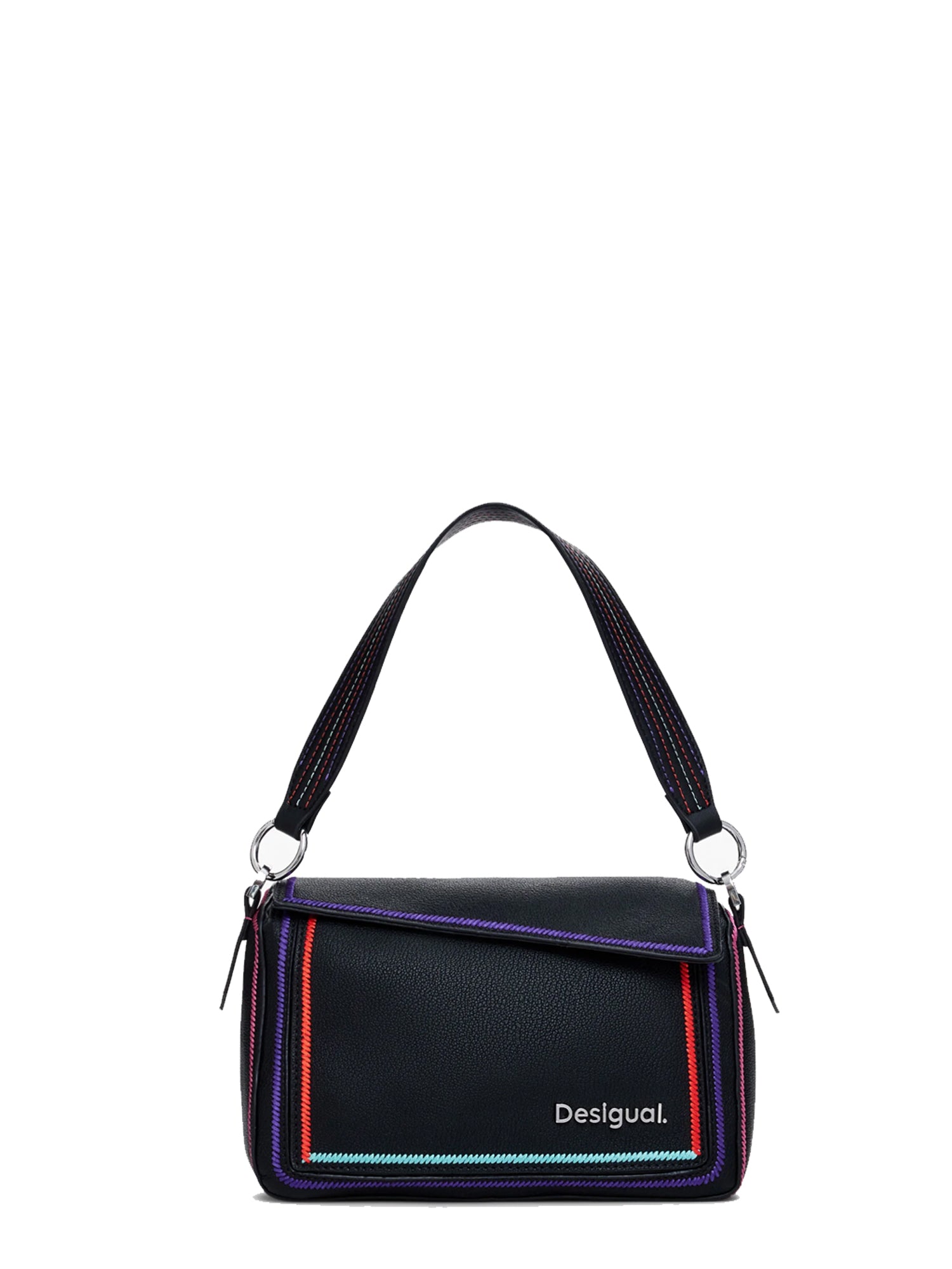 DESIGUAL BORSA CON STAMPA A CORNICE NERO