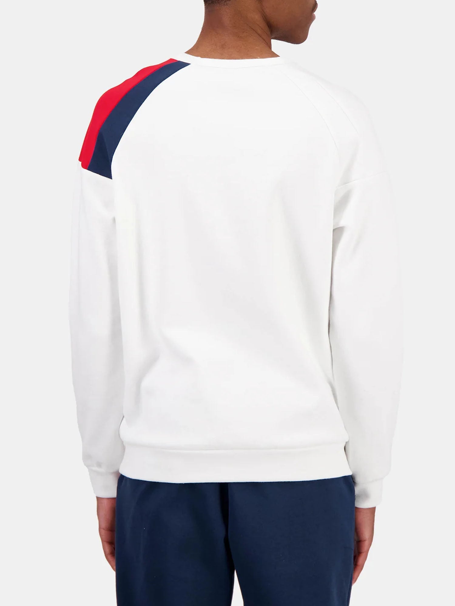 LE COQ SPORTIF FELPA GIROCOLLO TRI CREW SWEAT N°2 BIANCO