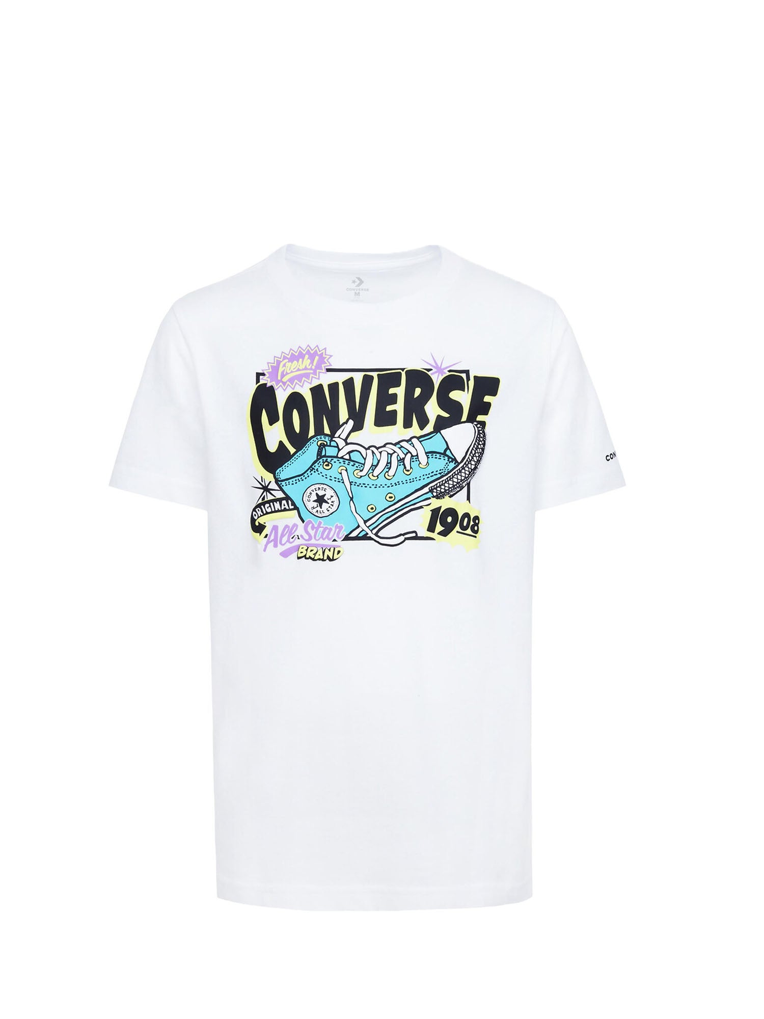 CONVERSE T-SHIRT SUN FRESH SNEAKER GFX BIANCO