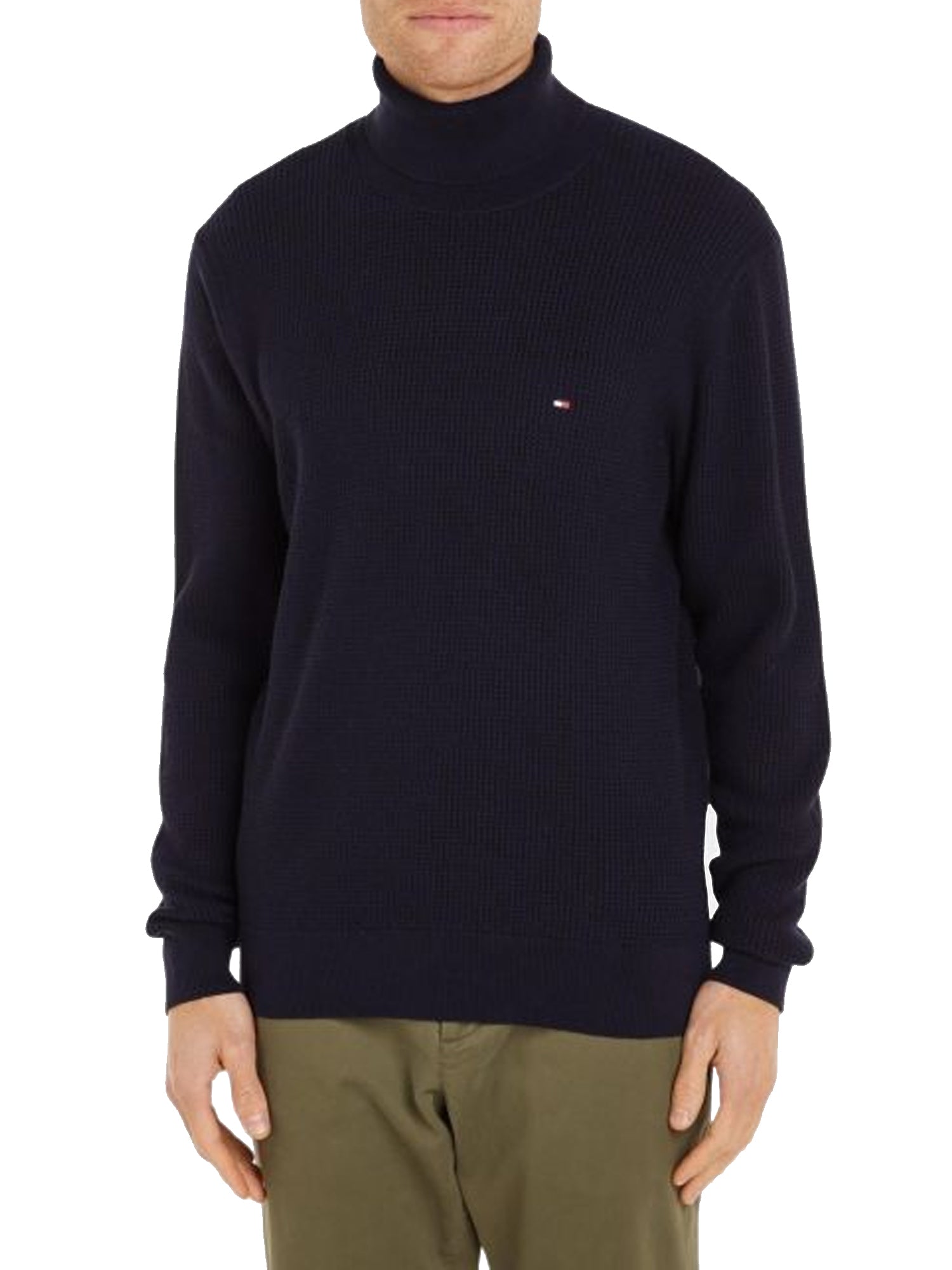 TOMMY HILFIGER PULLOVER A COLLO ALTO BLU