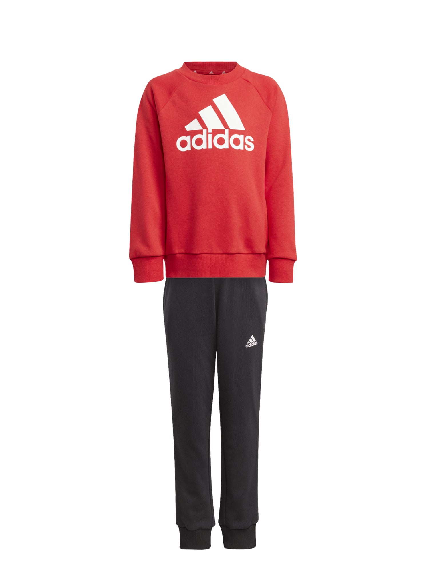 ADIDAS TUTA SPORTIVA JR ESSENTIALS LOGO ROSSO-NERO