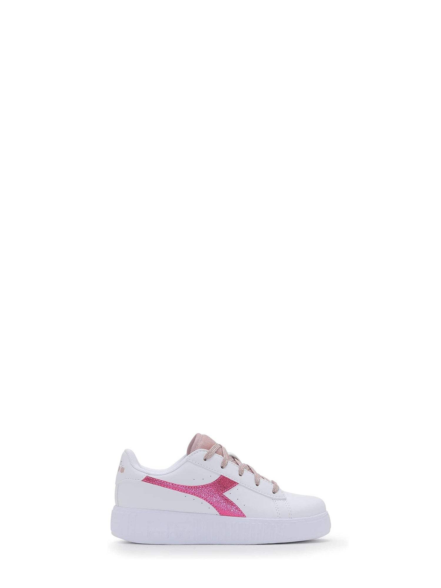 DIADORA SNEAKERS BASSE GAME STEP P METALLIC CRAQUELE PS BIANCO-ROSA