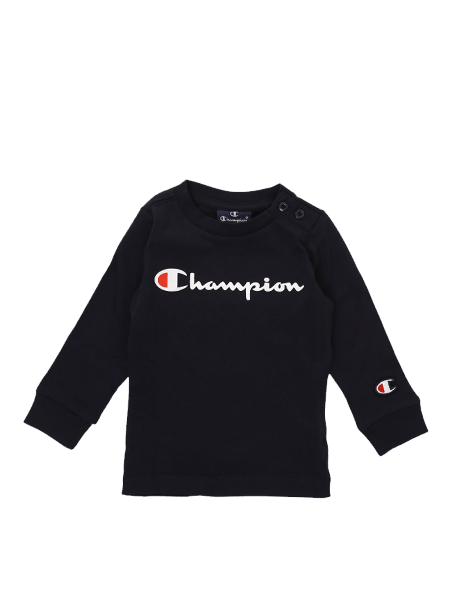 CHAMPION T-SHIRT MANICHE LUNGHE LIGHT COTTON JERSEY BLU