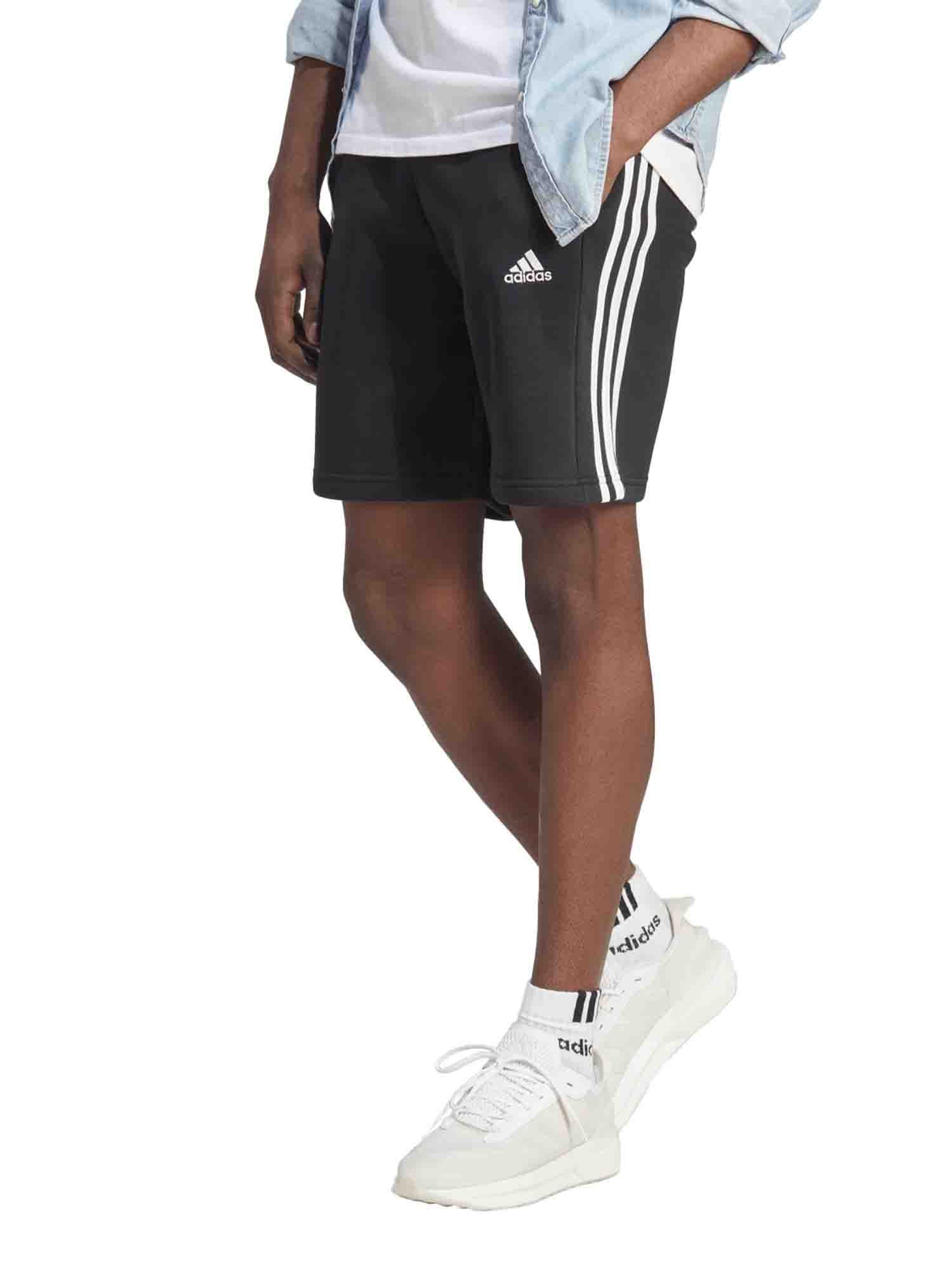 ADIDAS ESSENTIAL SHORT 3 STRISCE DA UOMO NERO