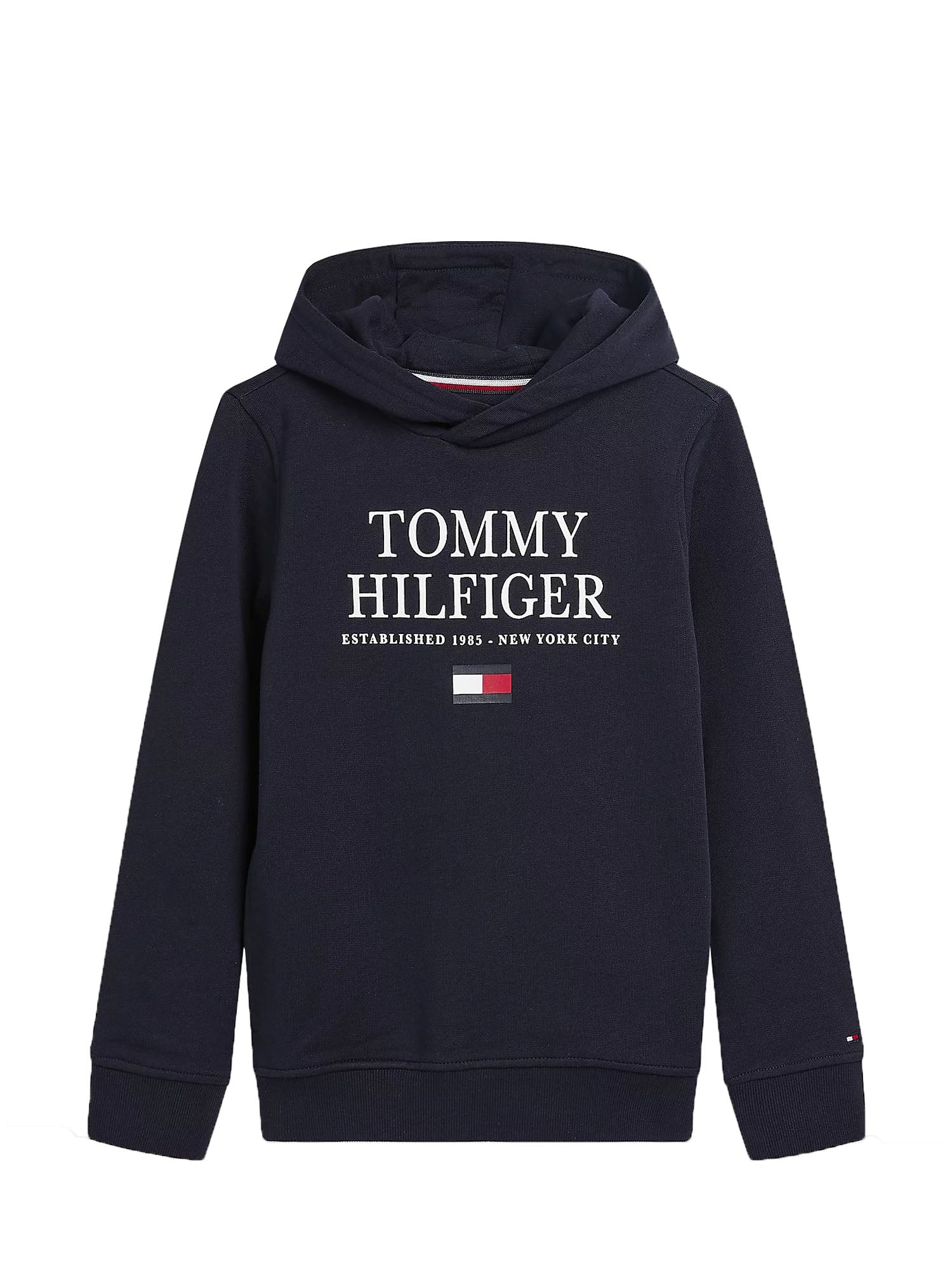 TOMMY HILFIGER FELPA CON CAPPUCCIO IN COTONE BLU