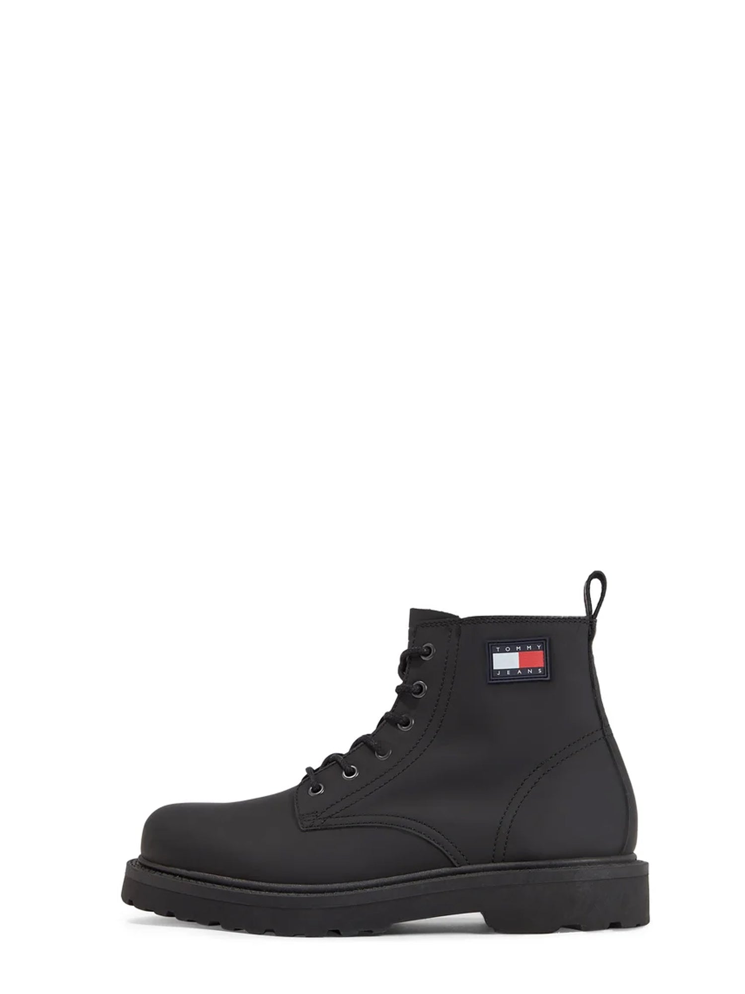 TOMMY HILFIGER SHOES STIVALETTI STRINGATI CARRARMATO NERO