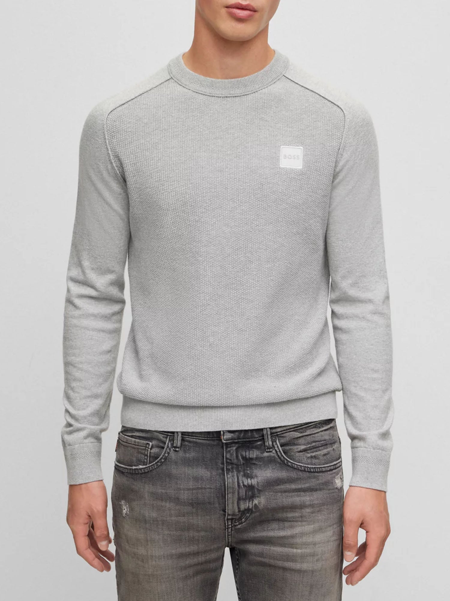 HUGO BOSS PULLOVER GIROCOLLO GRIGIO