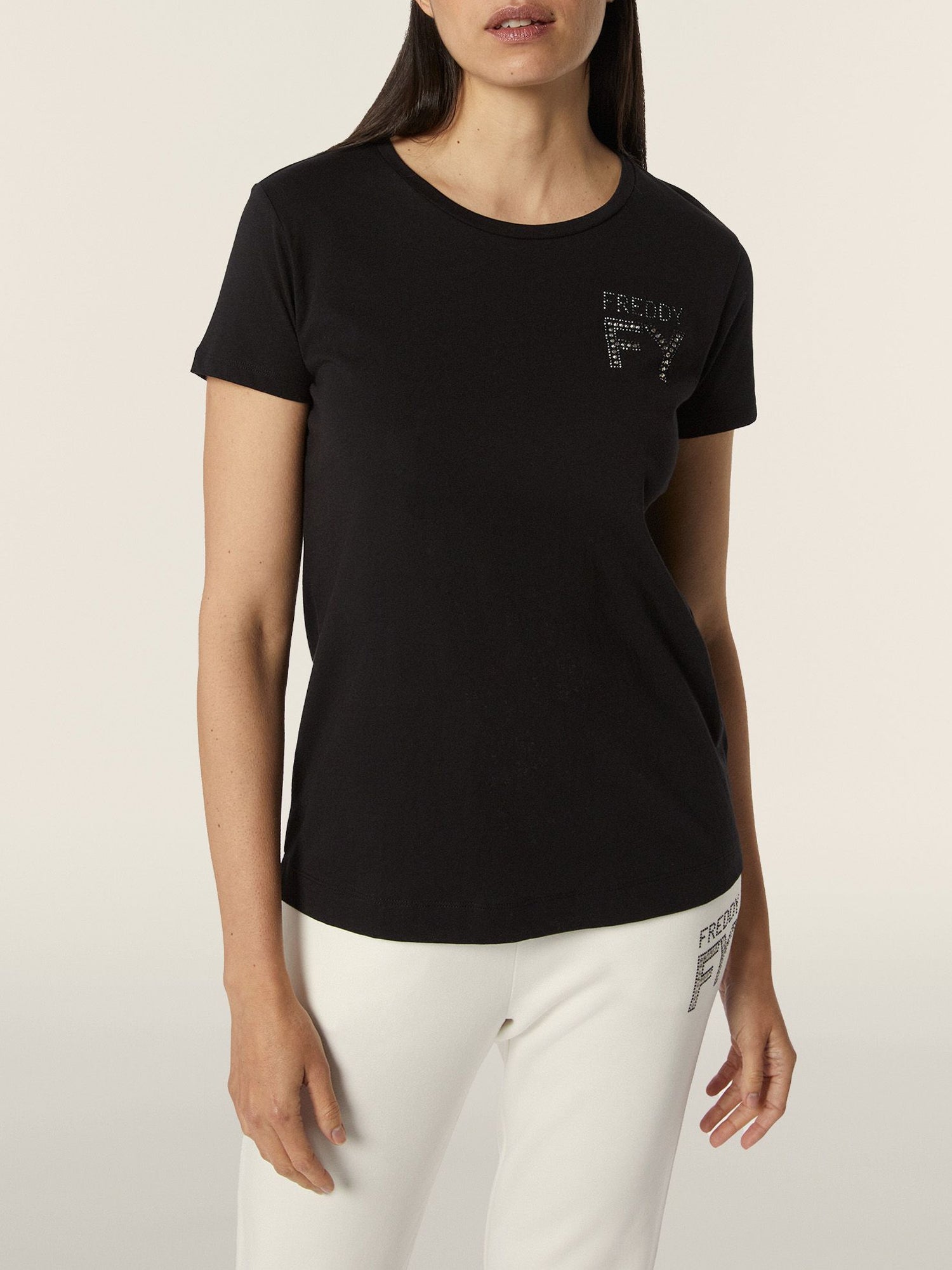 FREDDY T-SHIRT IN COTONE NERO