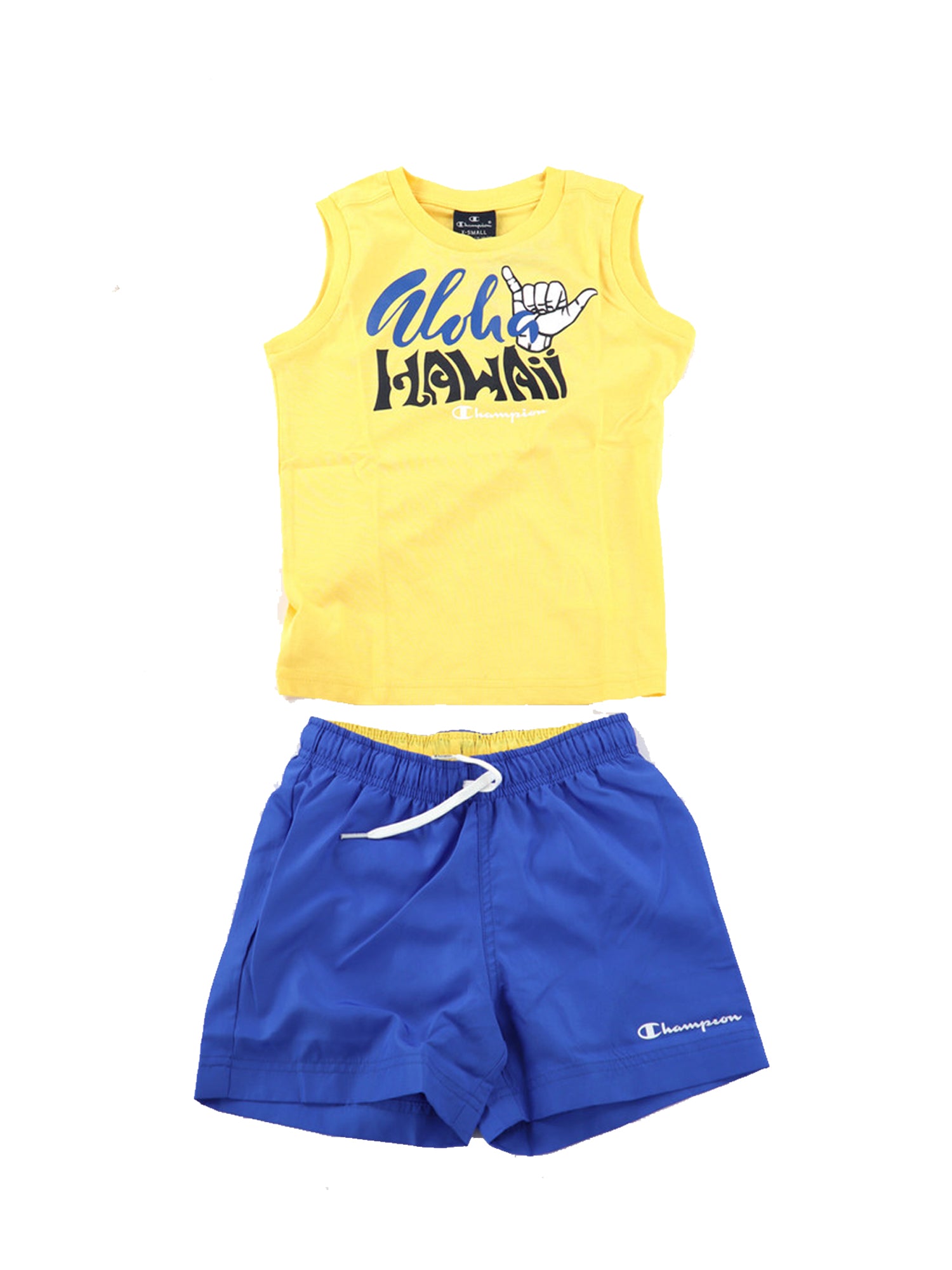 CHAMPION COMPLETINO CANOTTA E SHORTS GIALLO