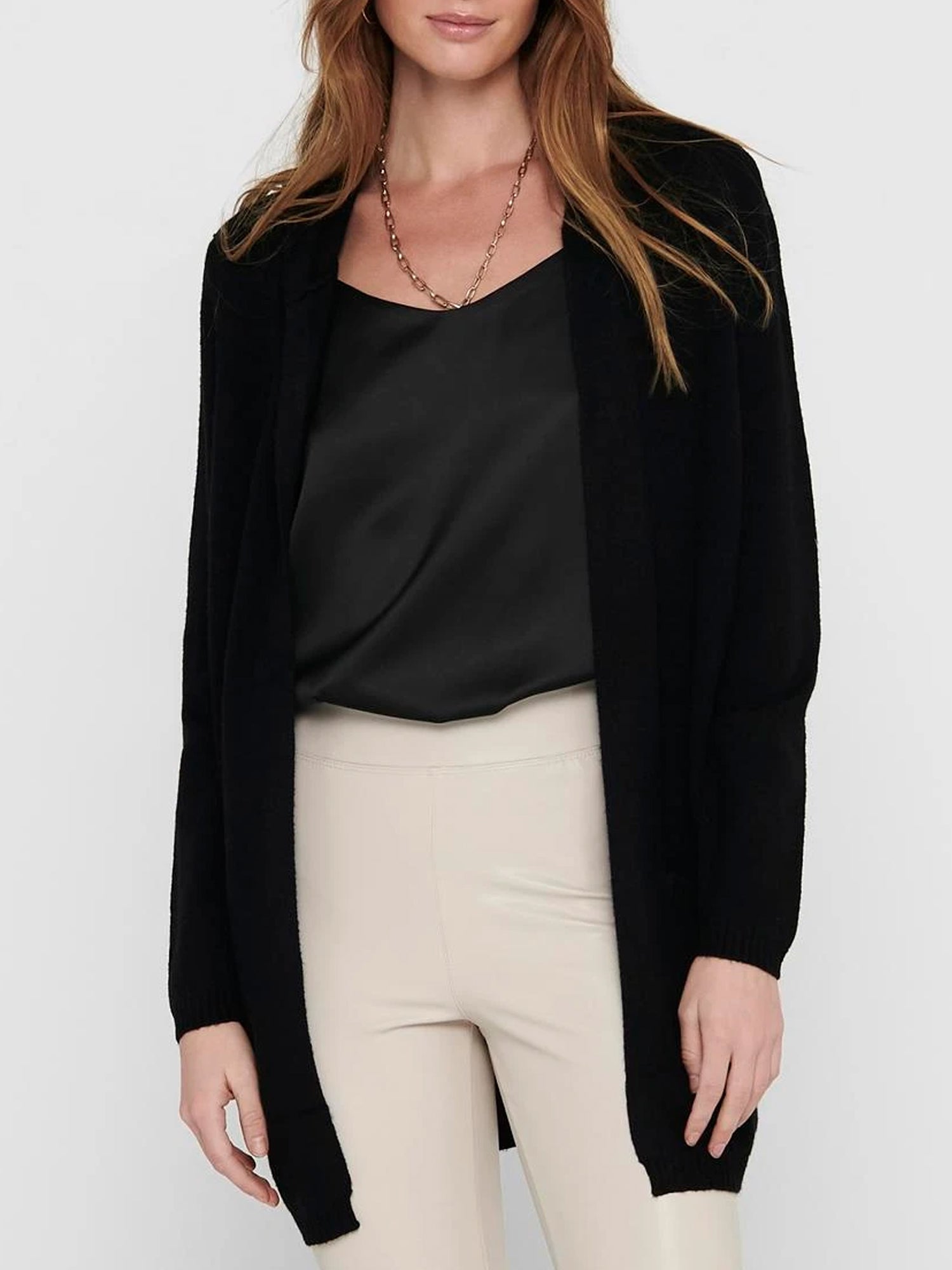 ONLY CARDIGAN LESLY IN MAGLIA CON CAPPUCCIO NERO