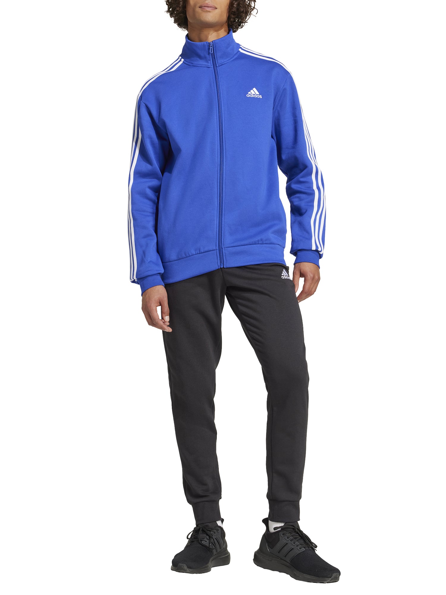 ADIDAS TUTA BASIC 3-STRIPES FLEECE BLU ROYAL - NERO