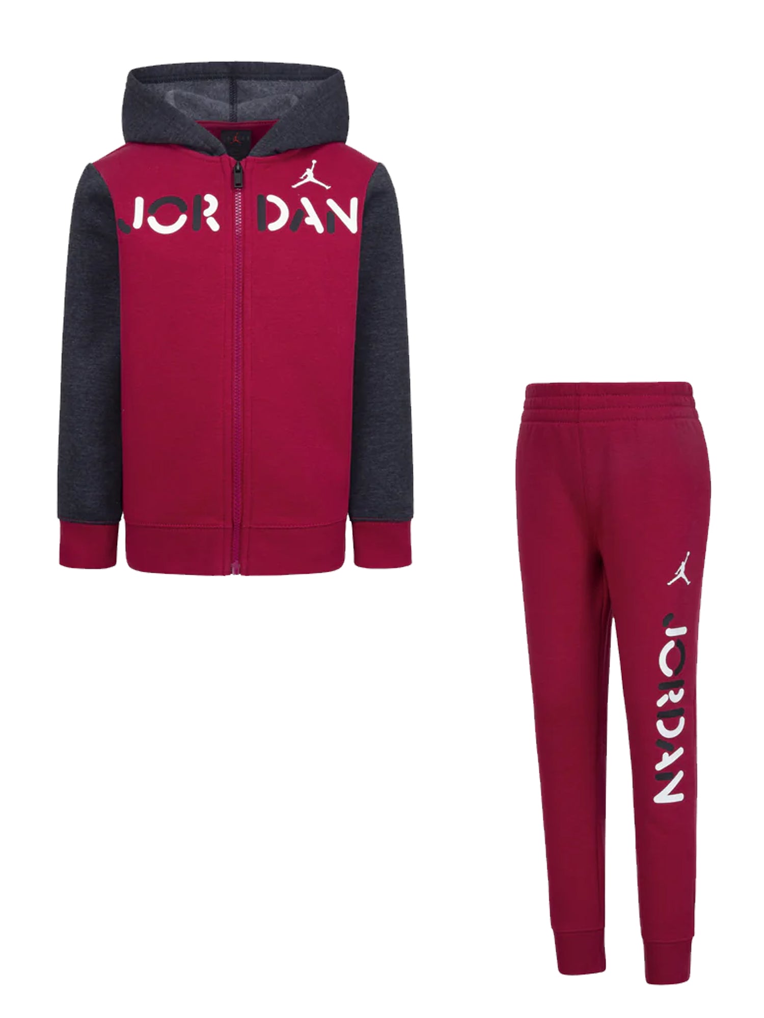 JORDAN COMPLETO FELPA E PANTALONI JDB LIL CHAMP FZ ROSSO