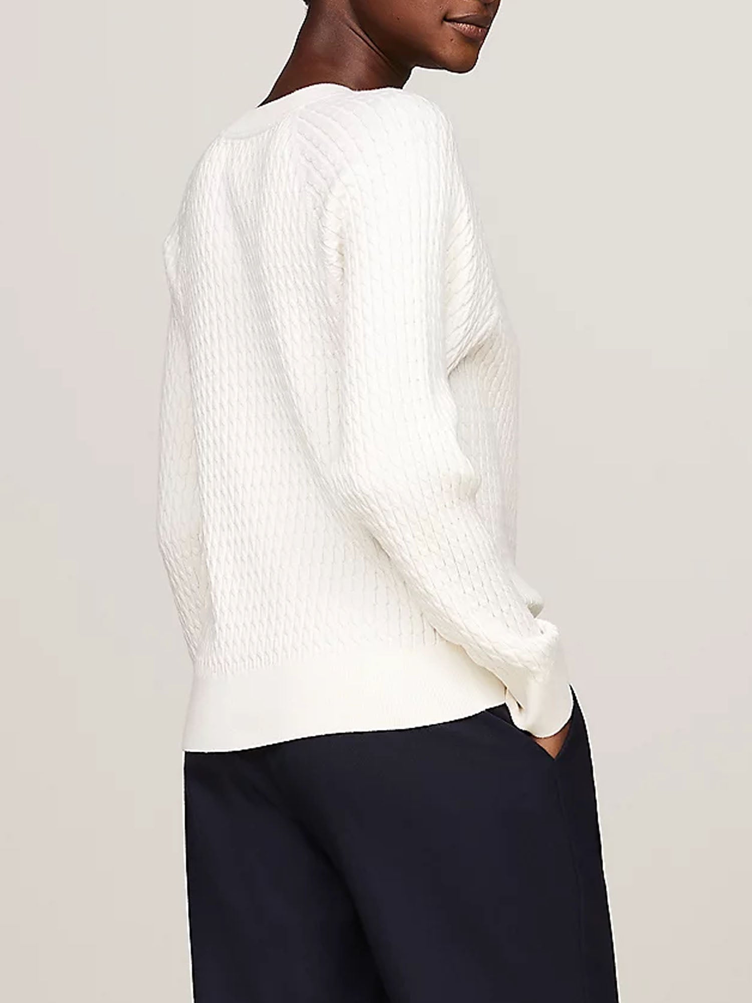 TOMMY HILFIGER PULLOVER RELAXED FIT BIANCO