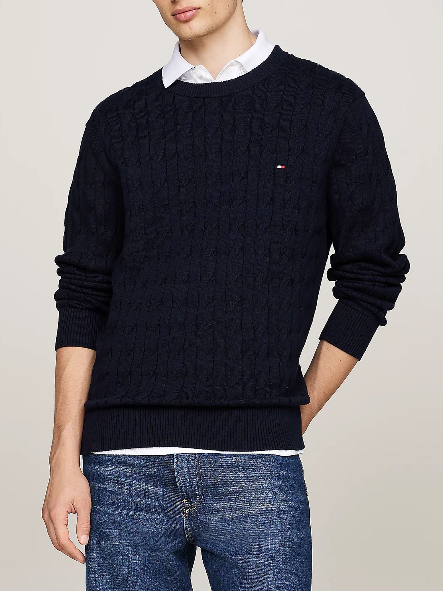 TOMMY HILFIGER PULLOVER CLASSICS IN MAGLIA BLU