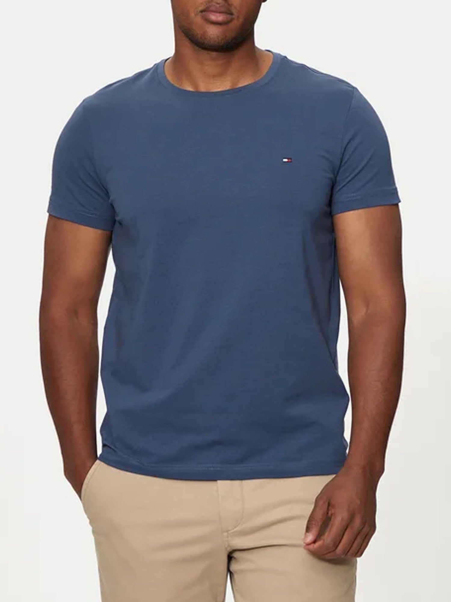 TOMMY HILFIGER T-SHIRT EXTRA SLIM FIT BLU INDACO