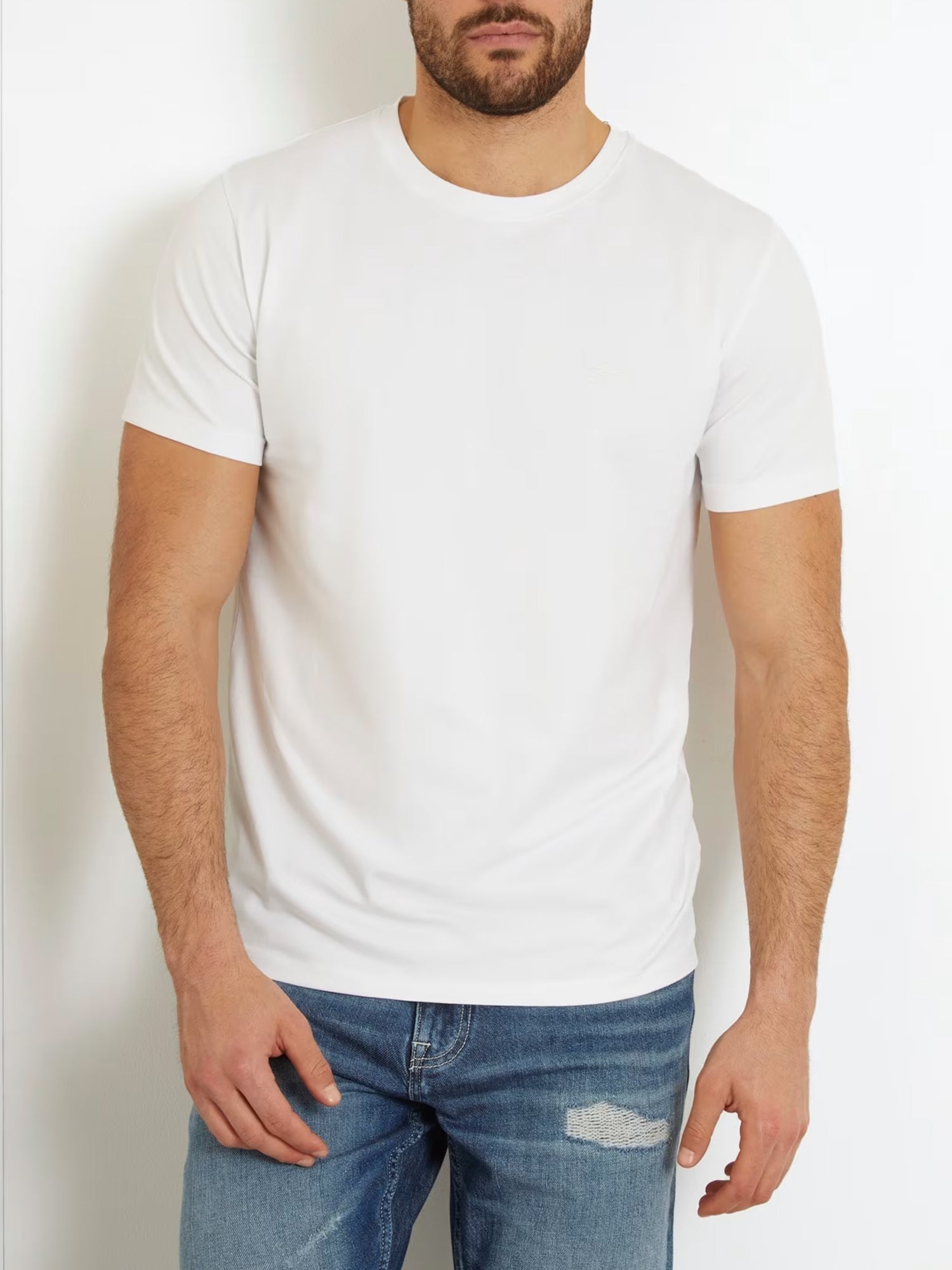 GUESS JEANS T-SHIRT BASIC PIMA TEE BIANCO