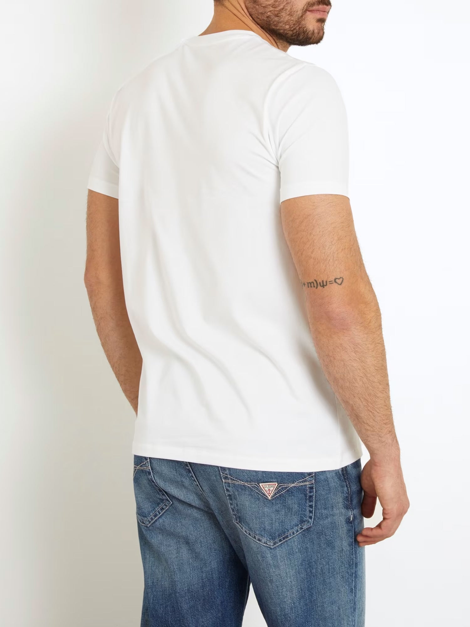 GUESS JEANS T-SHIRT BASIC PIMA TEE BIANCO