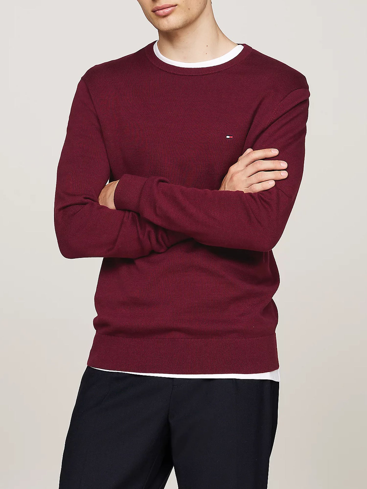 TOMMY HILFIGER PULLOVER CORE ESSENTIAL COTTO BORDEAUX