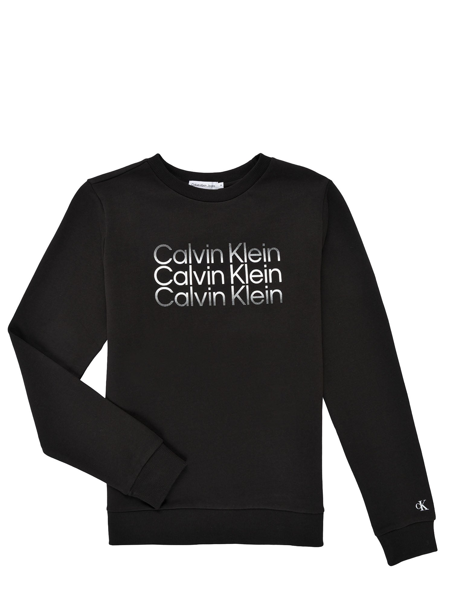 CALVIN KLEIN FELPA GIROCOLLO DA RAGAZZO NERO