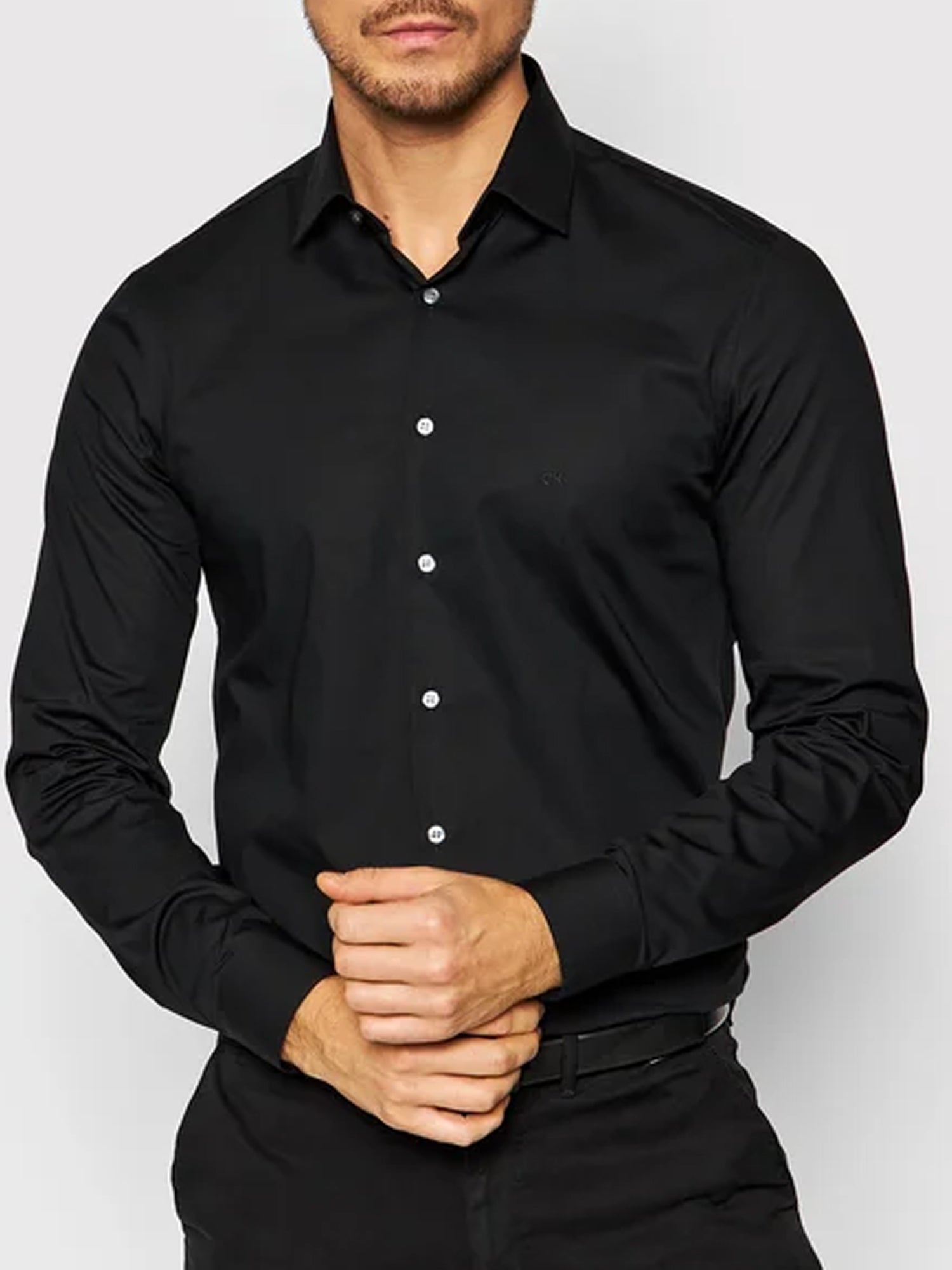 CALVIN KLEIN CAMICIA SLIM NERO