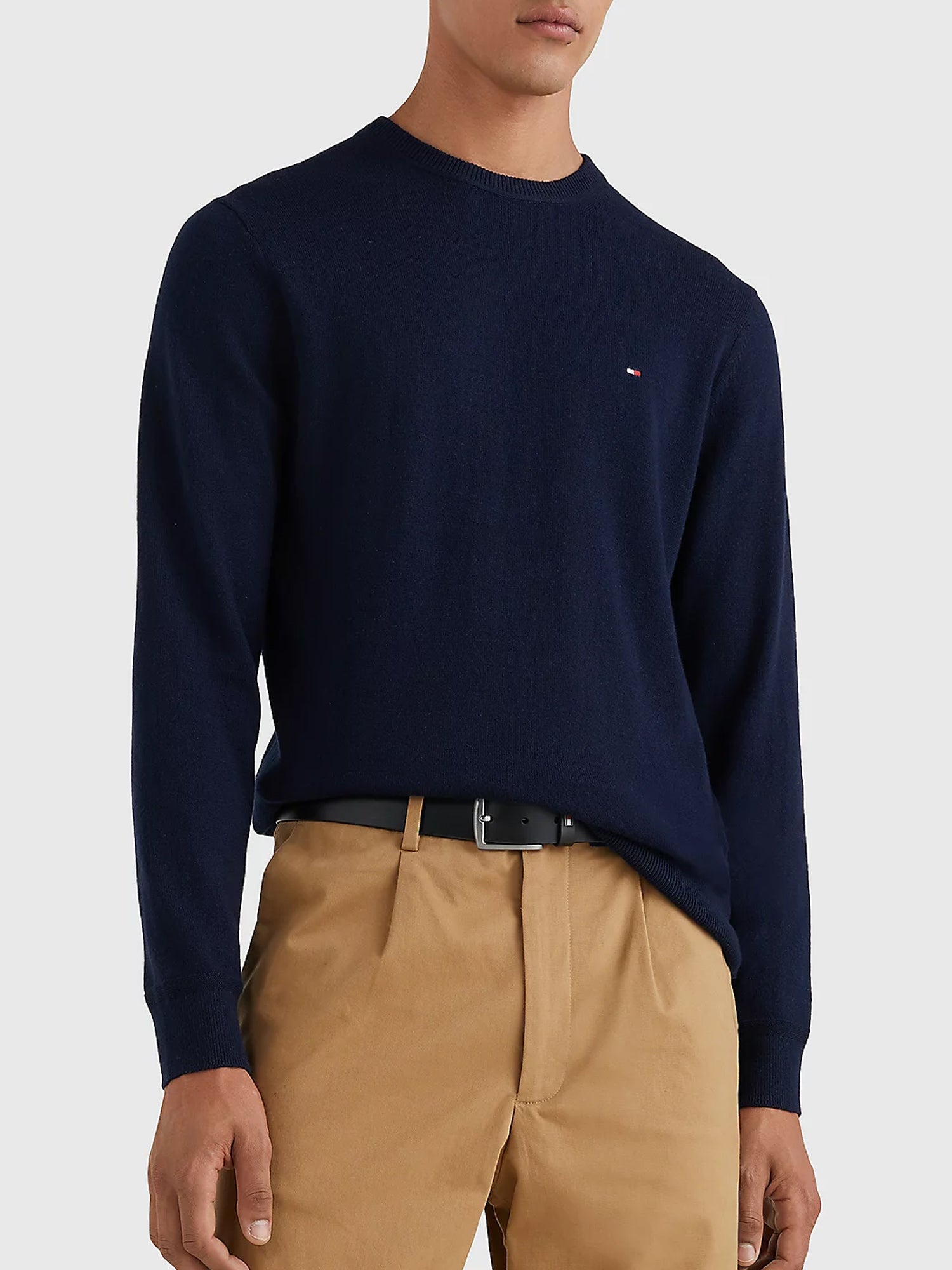 TOMMY HILFIGER PULLOVER GIROCOLLO PIMA BLU