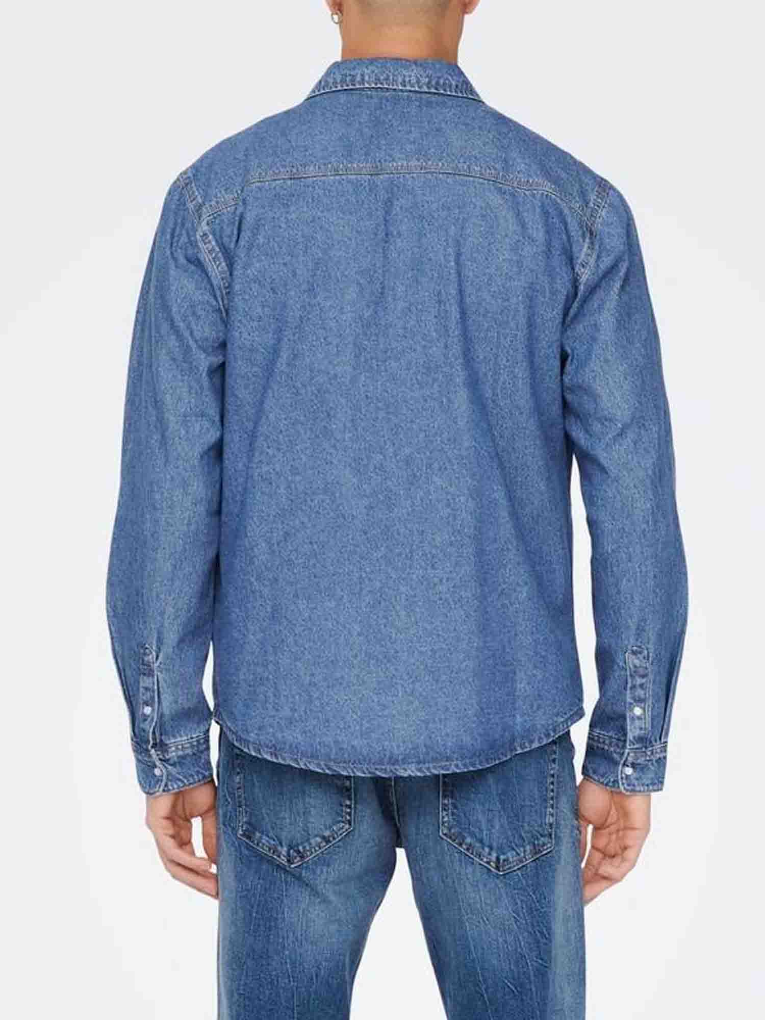 ONLY&SONS BANE CAMICIA DI JEANS MEDIUM BLU DENIM