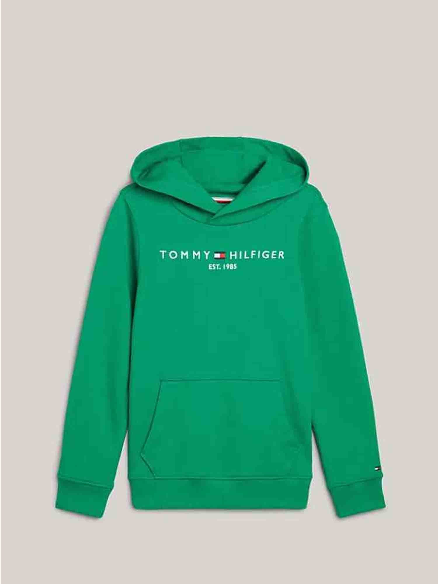 TOMMY HILFIGER FELPA ESSENTIAL DA RAGAZZO VERDE OLIMPICO