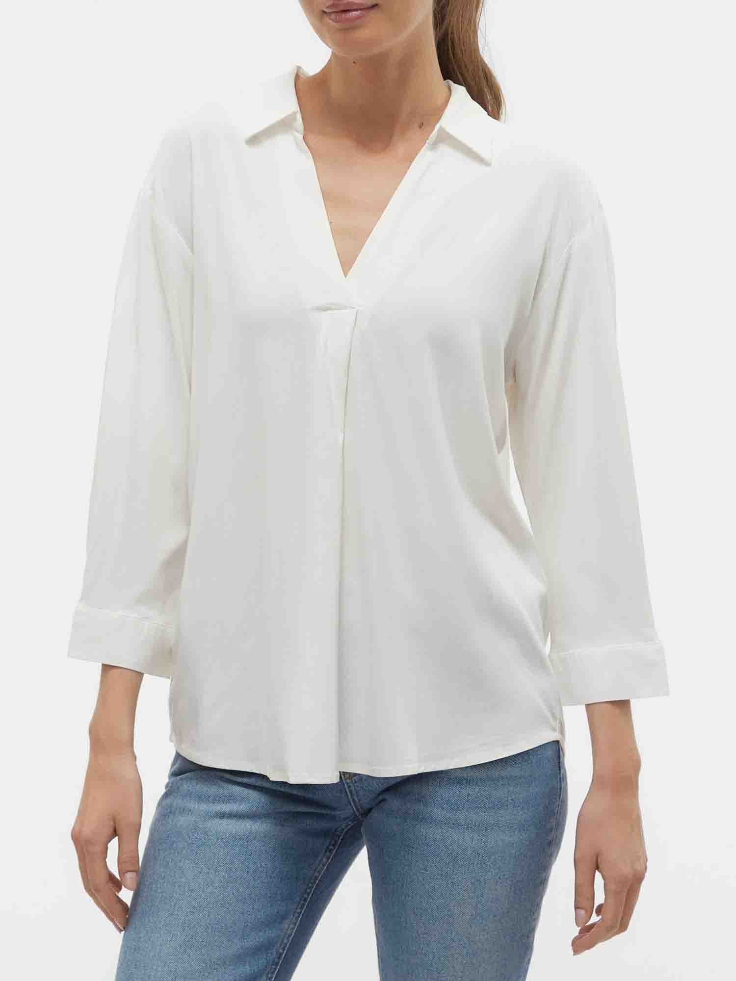 VERO MODA BELLA BLUSA 3/4 SNOW WHITE